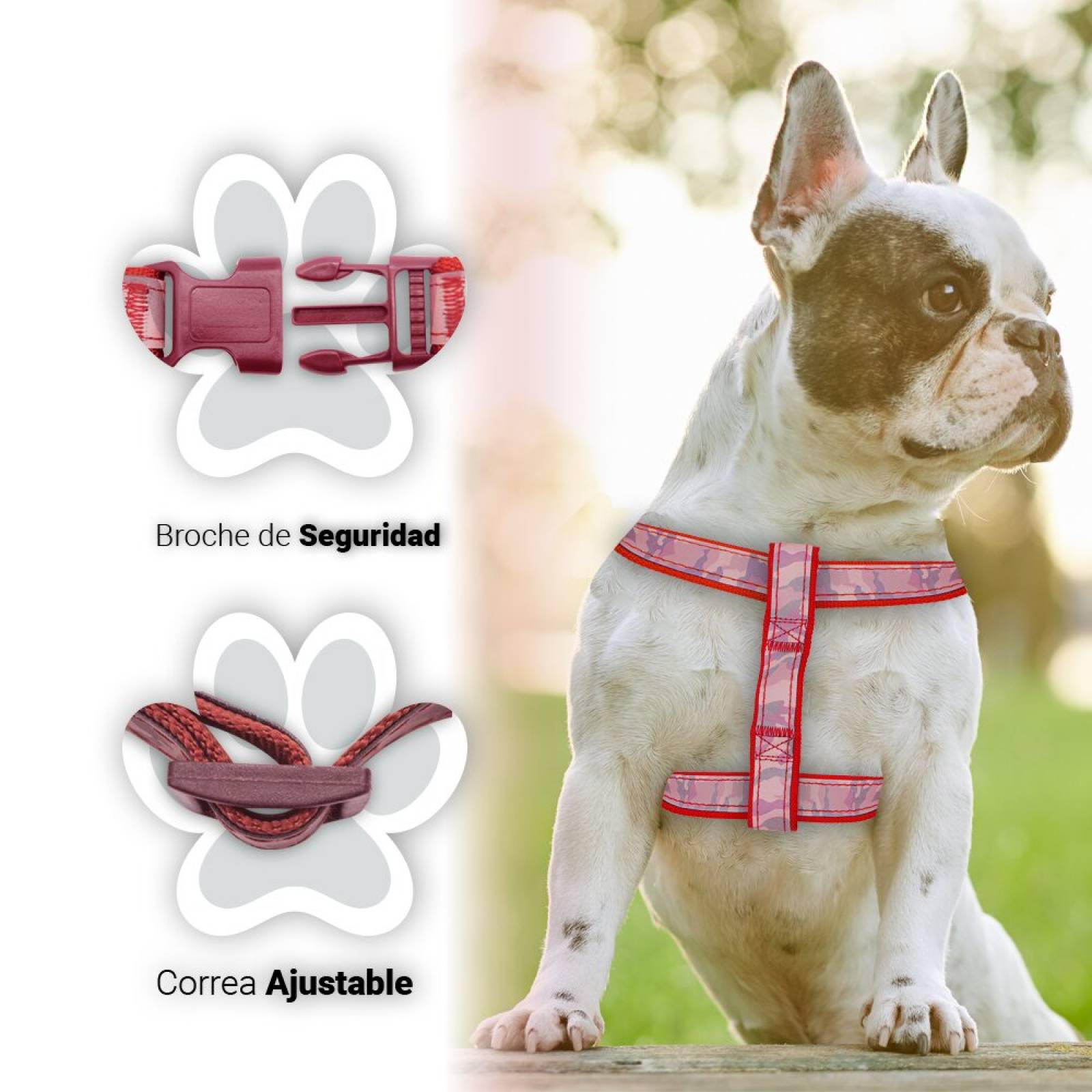 Arnés De Seguridad Pechera Rojo Ajustable Para Perros Grande Mascotas