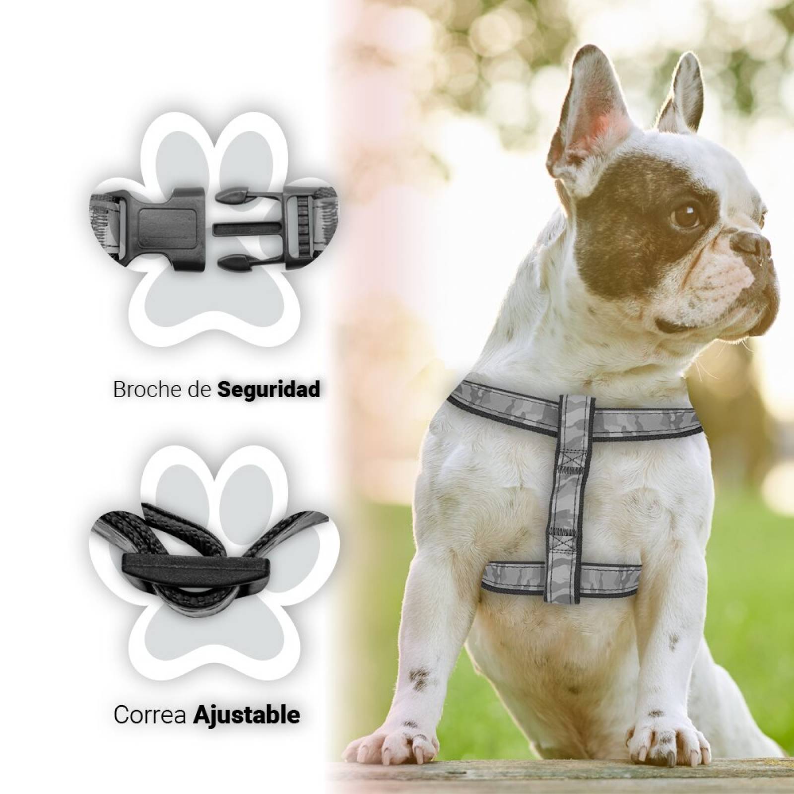 Arnés De Seguridad Pechera Negro Ajustable Para Perros Grande Mascotas