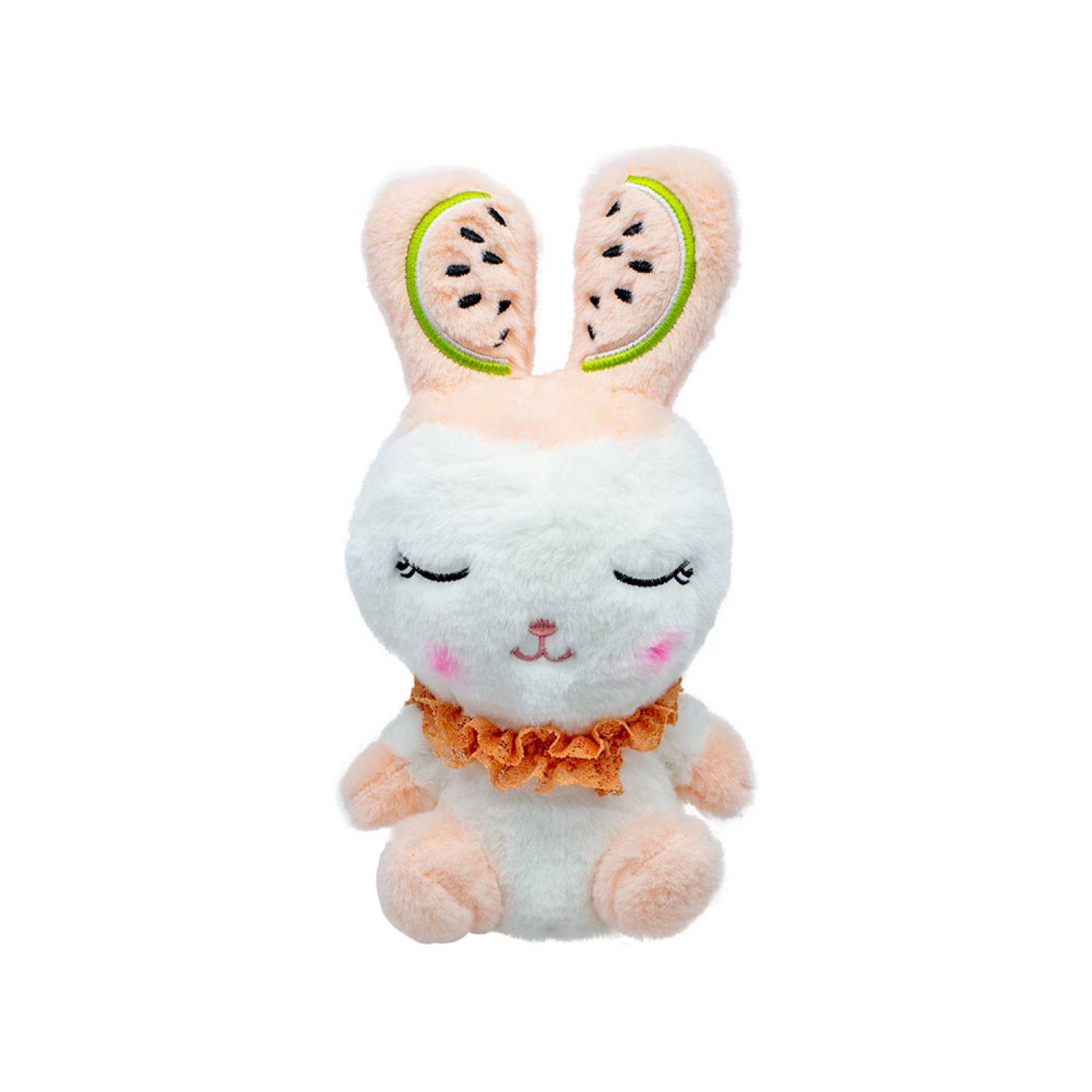 Conejo Blanco De Peluche Suave 28 Cm Conejito Kawaii Con Frutas en las Orejas Rabbit Bunny