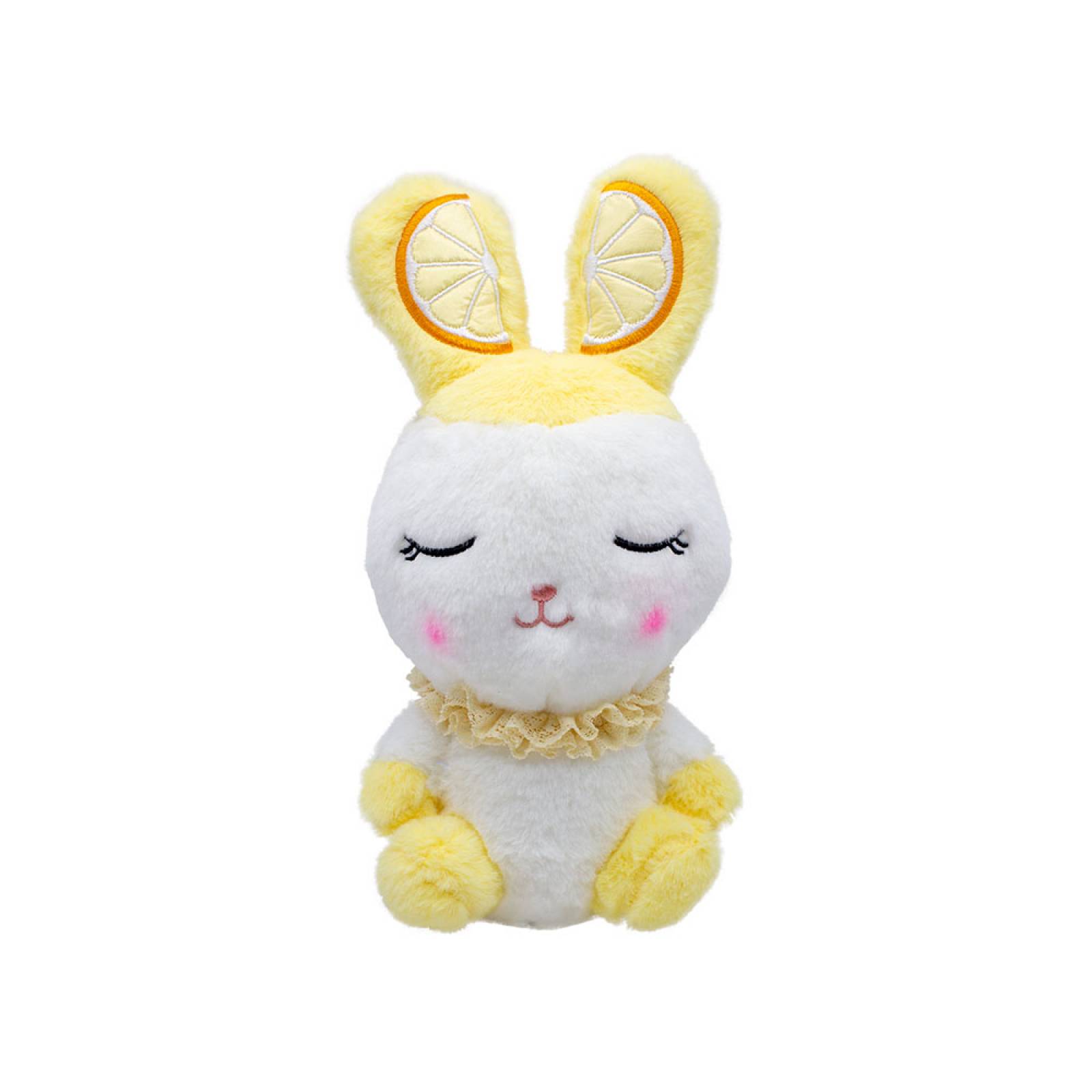 Conejo Blanco De Peluche Suave 28 Cm Conejito Kawaii Con Frutas en las Orejas Rabbit Bunny