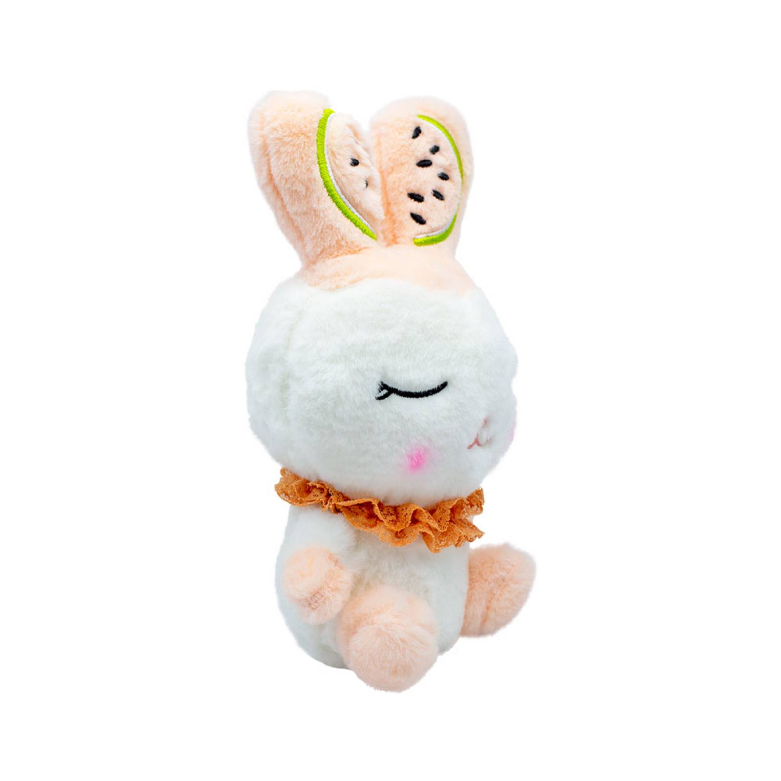 Conejo Blanco De Peluche Suave 28 Cm Conejito Kawaii Con Frutas en las Orejas Rabbit Bunny