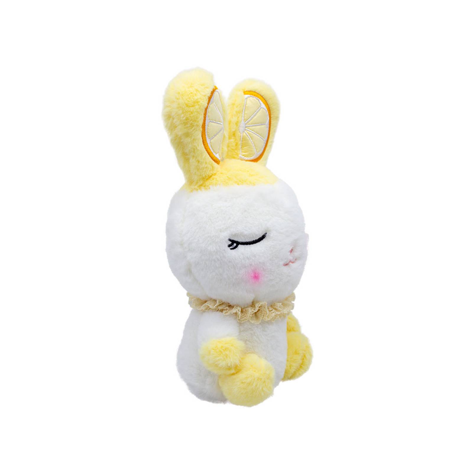 Conejo Blanco De Peluche Suave 28 Cm Conejito Kawaii Con Frutas en las Orejas Rabbit Bunny