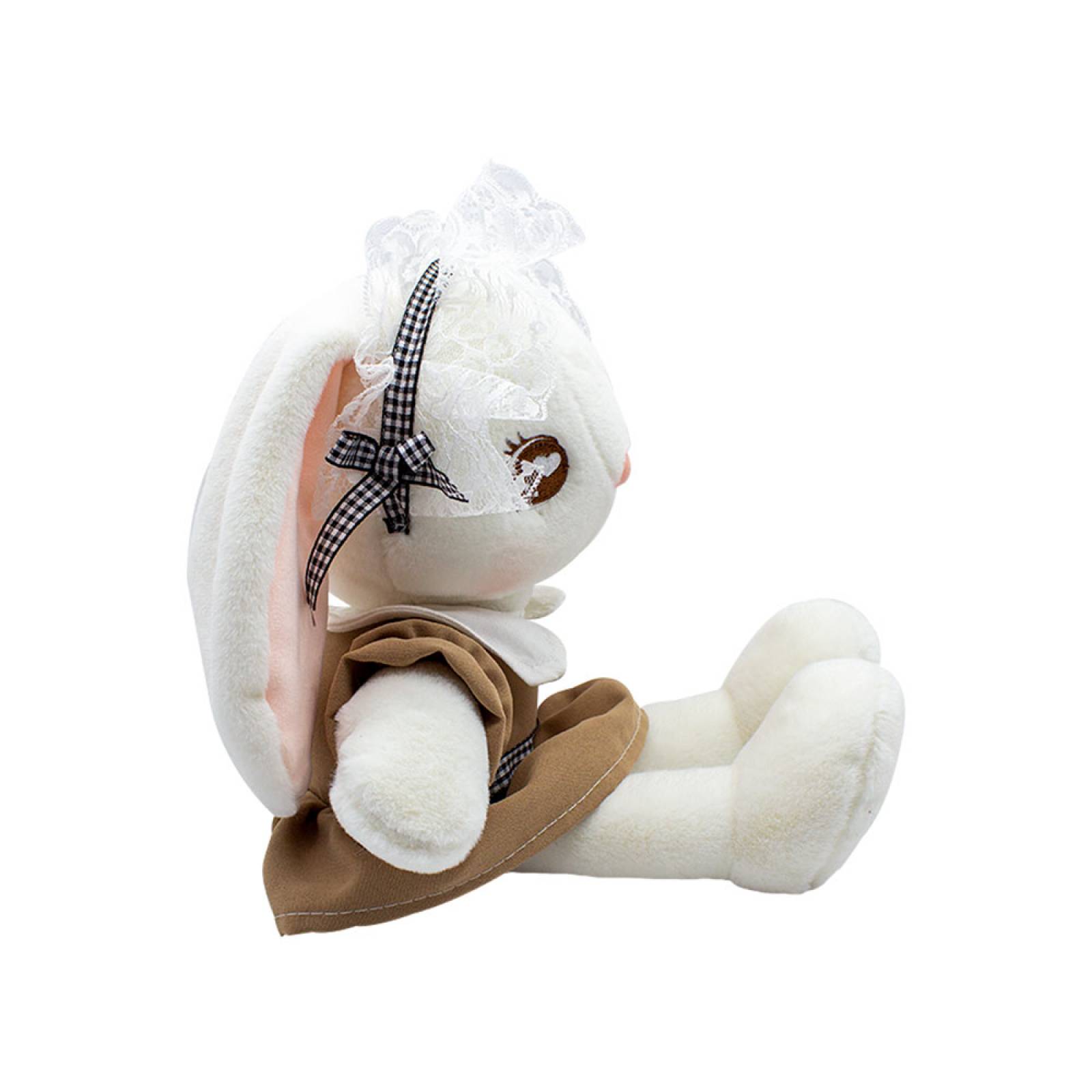 Paquete de Conejos Blancos De Peluche Con Vestido  35 Cm Conejito Kawaii 2 Pzas Rabbit Bunny Abrazable