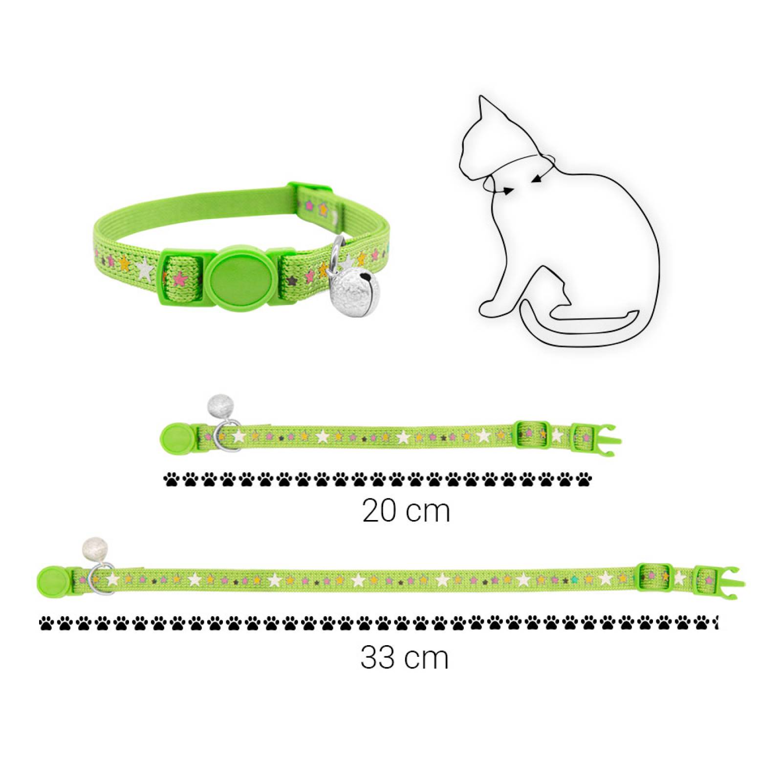 Collar Para Gato Ajustable Con Cascabel De Colores Accesorio de Mascotas Pe 6 Pzas