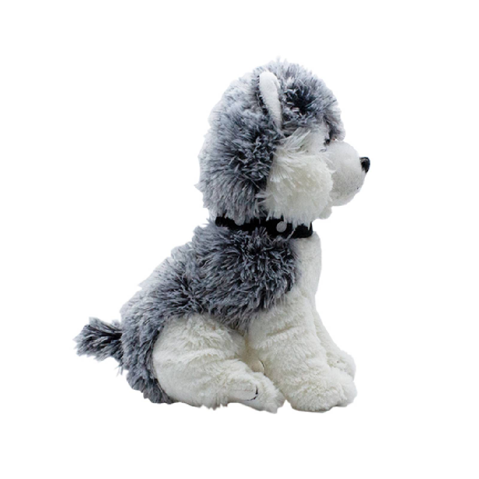 Perro Perrito Cachorro Husky De Peluche Gris Chico Juguete Infantil Ultra Suave 28 cm Altura Ojos Glitter Brillosos