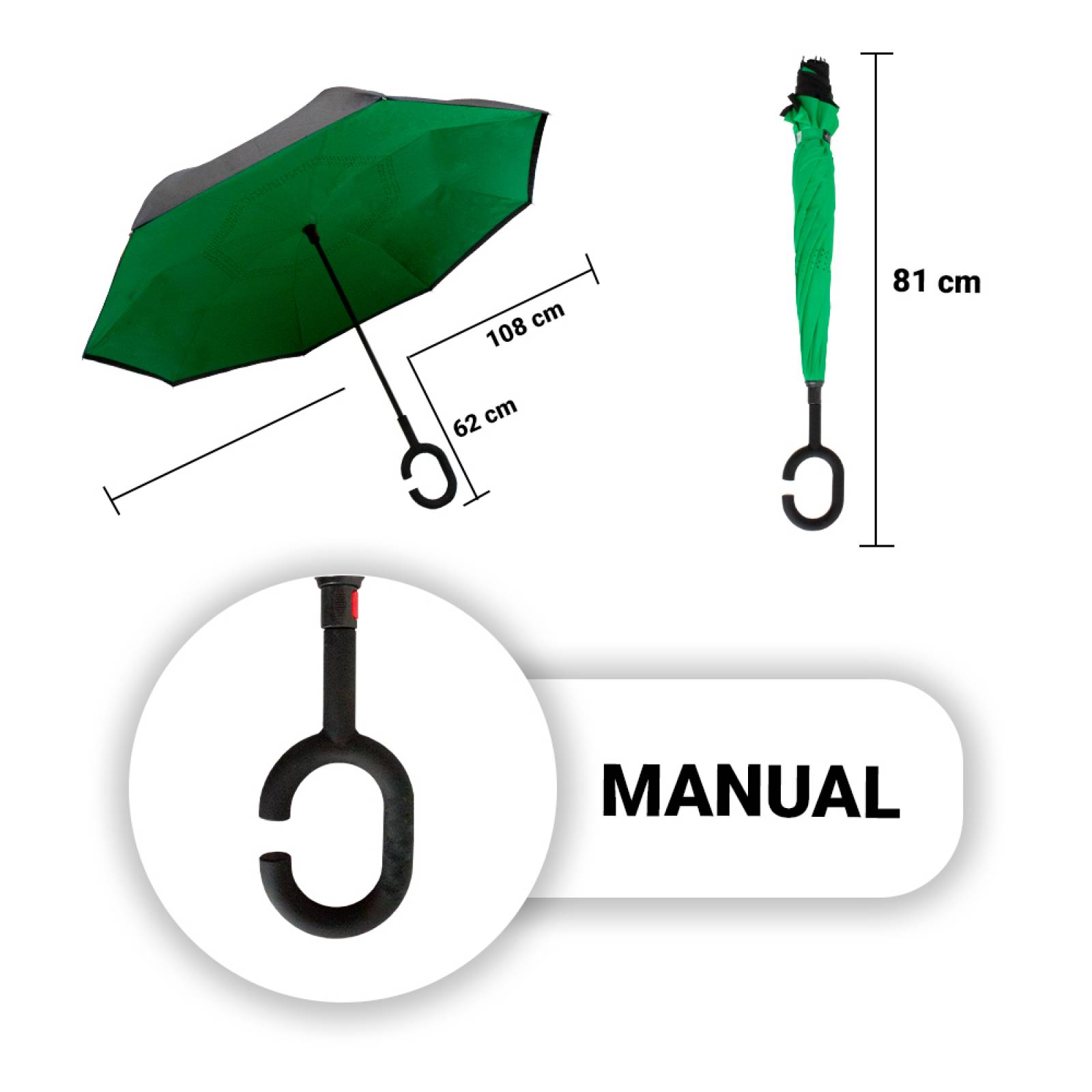 Paraguas Sombrilla Reversible Doble Tela Diseños Diferentes