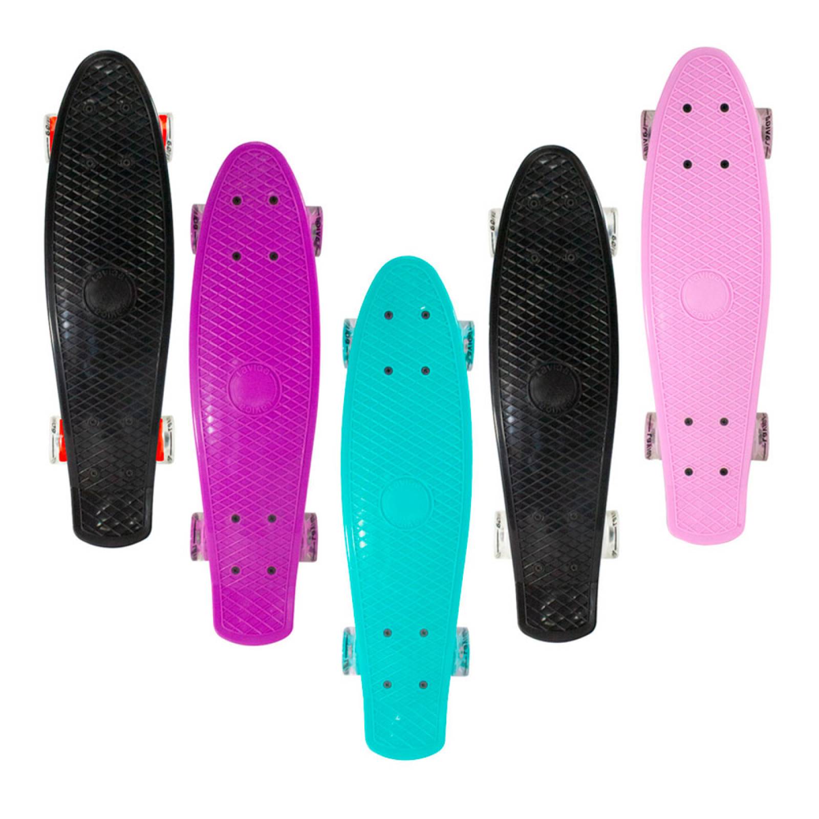 Patineta Tipo Penny Classic Banana De Colores Con Luz Led