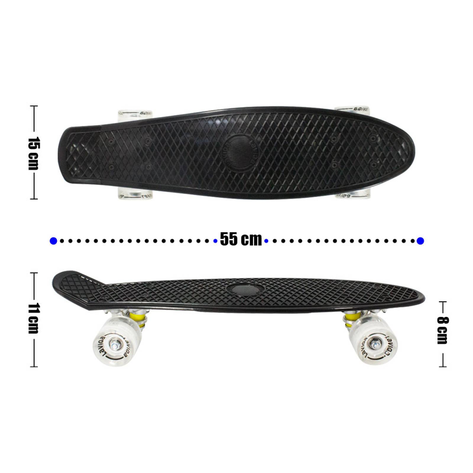 Patineta Tipo Penny Classic Banana De Colores Con Luz Led