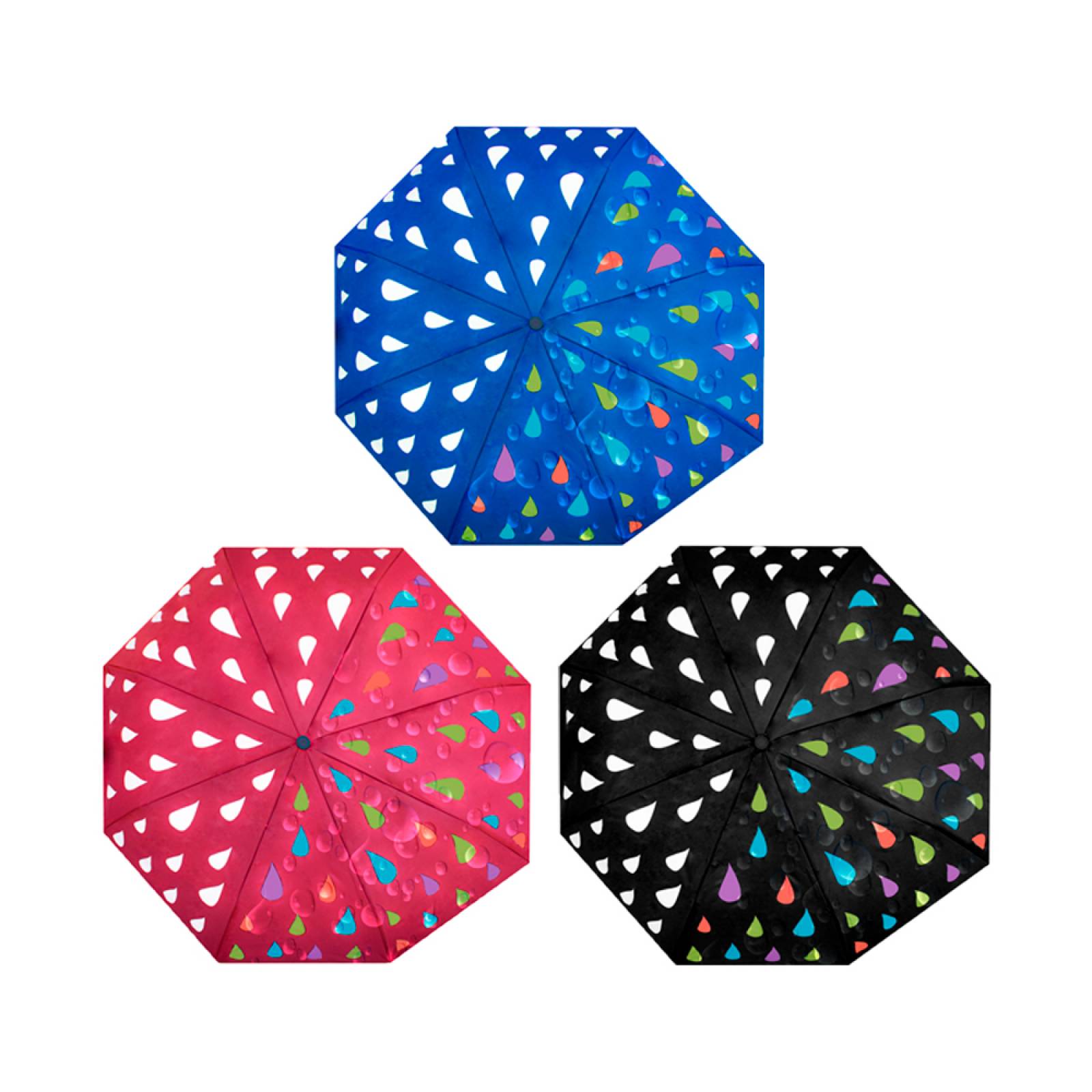 Paraguas Mágico Automático De Gotas Cambia De Color