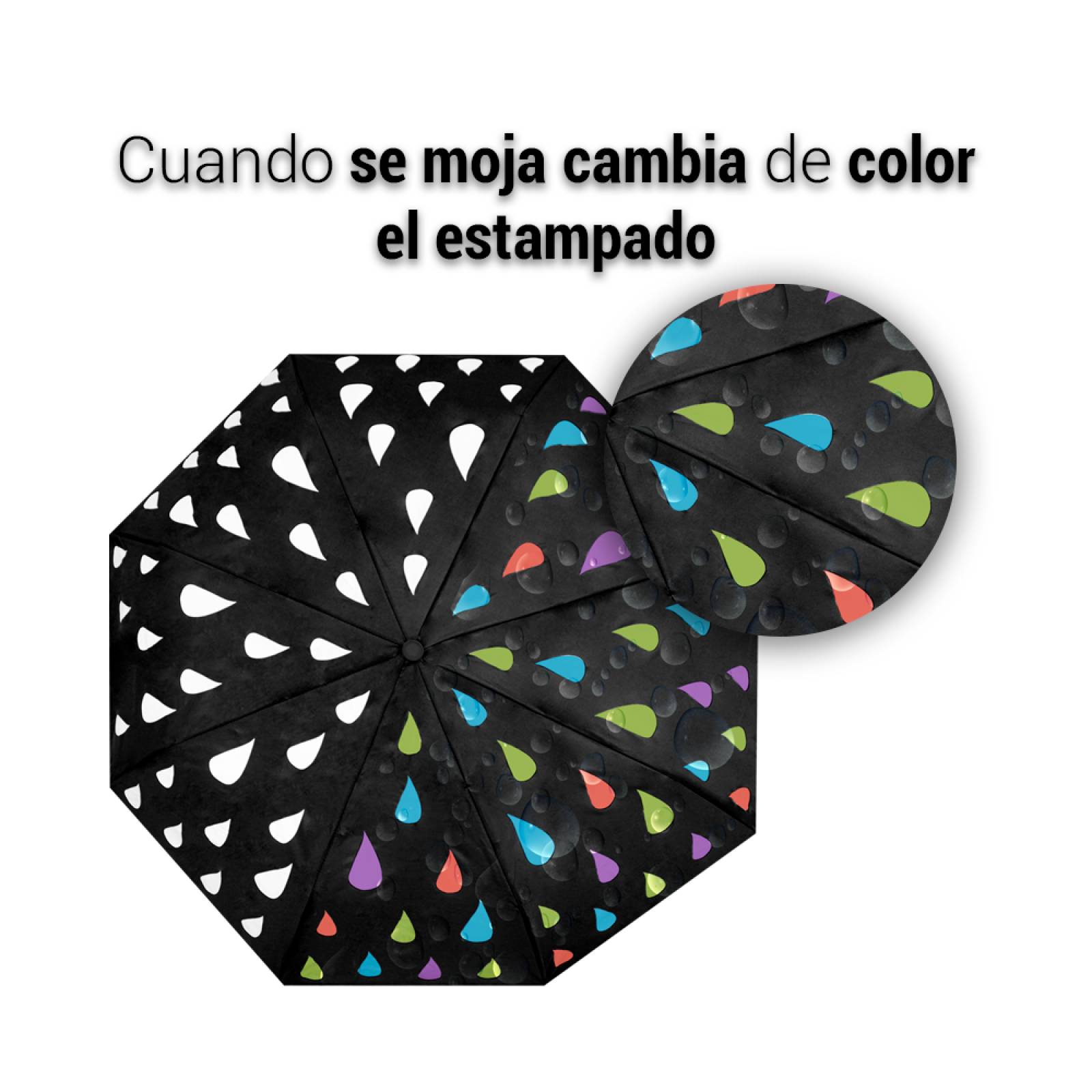 Paraguas Mágico Automático De Gotas Cambia De Color