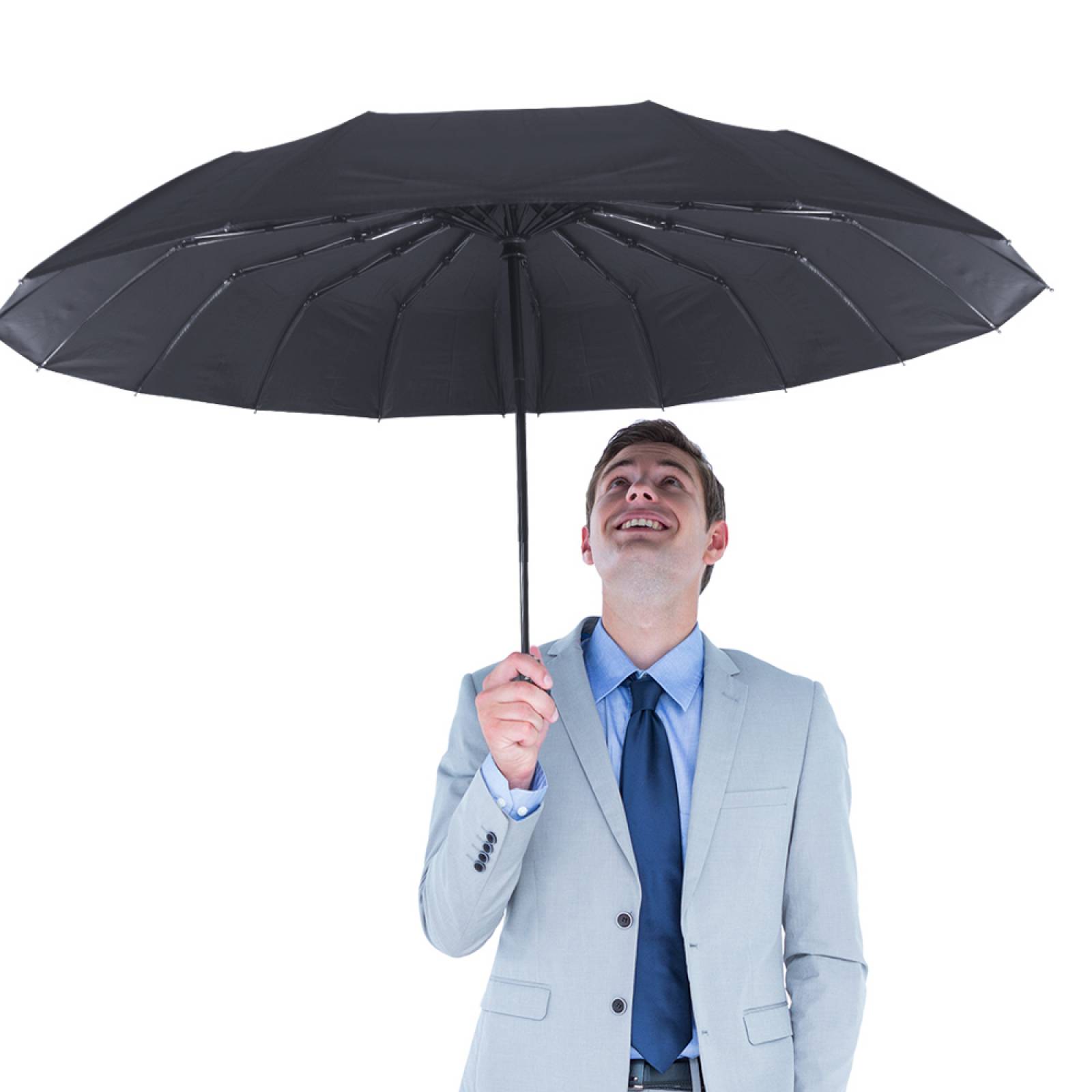 Paraguas Sombrilla Automática De Bolsillo Negro Importadora La Merced