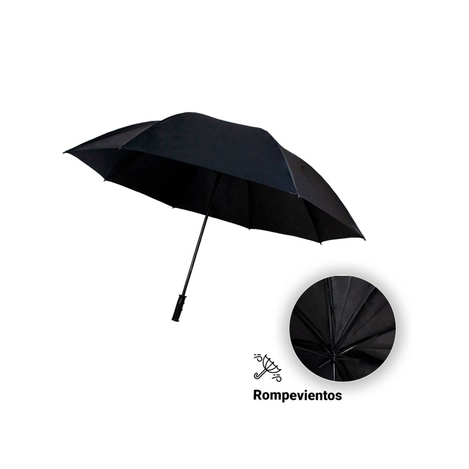 Paraguas Sombrilla Negra Jumbo Manual Rompevientos Flexible