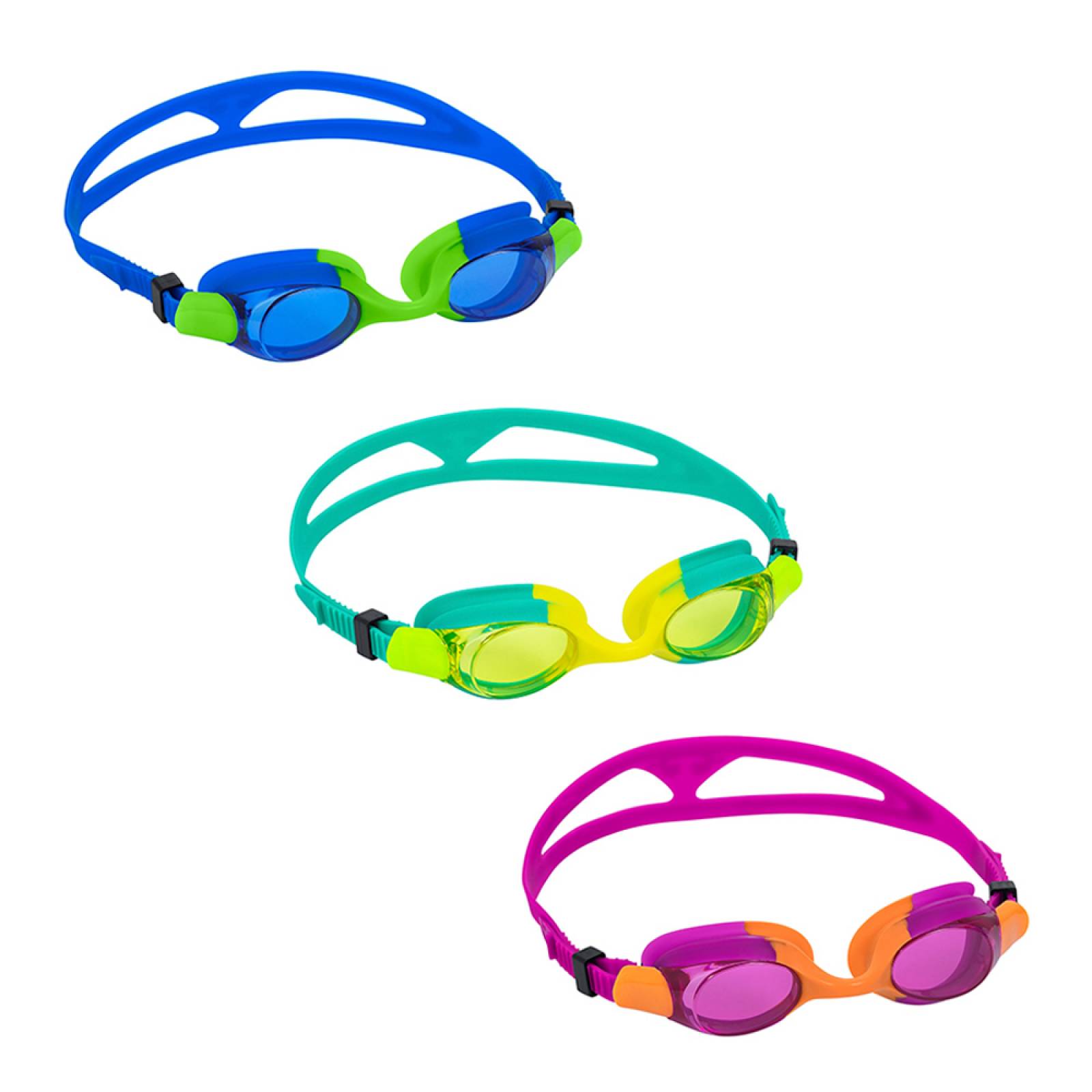 Goggles Infantiles De Colores 3 Piezas Natación 7 A 14 Años
