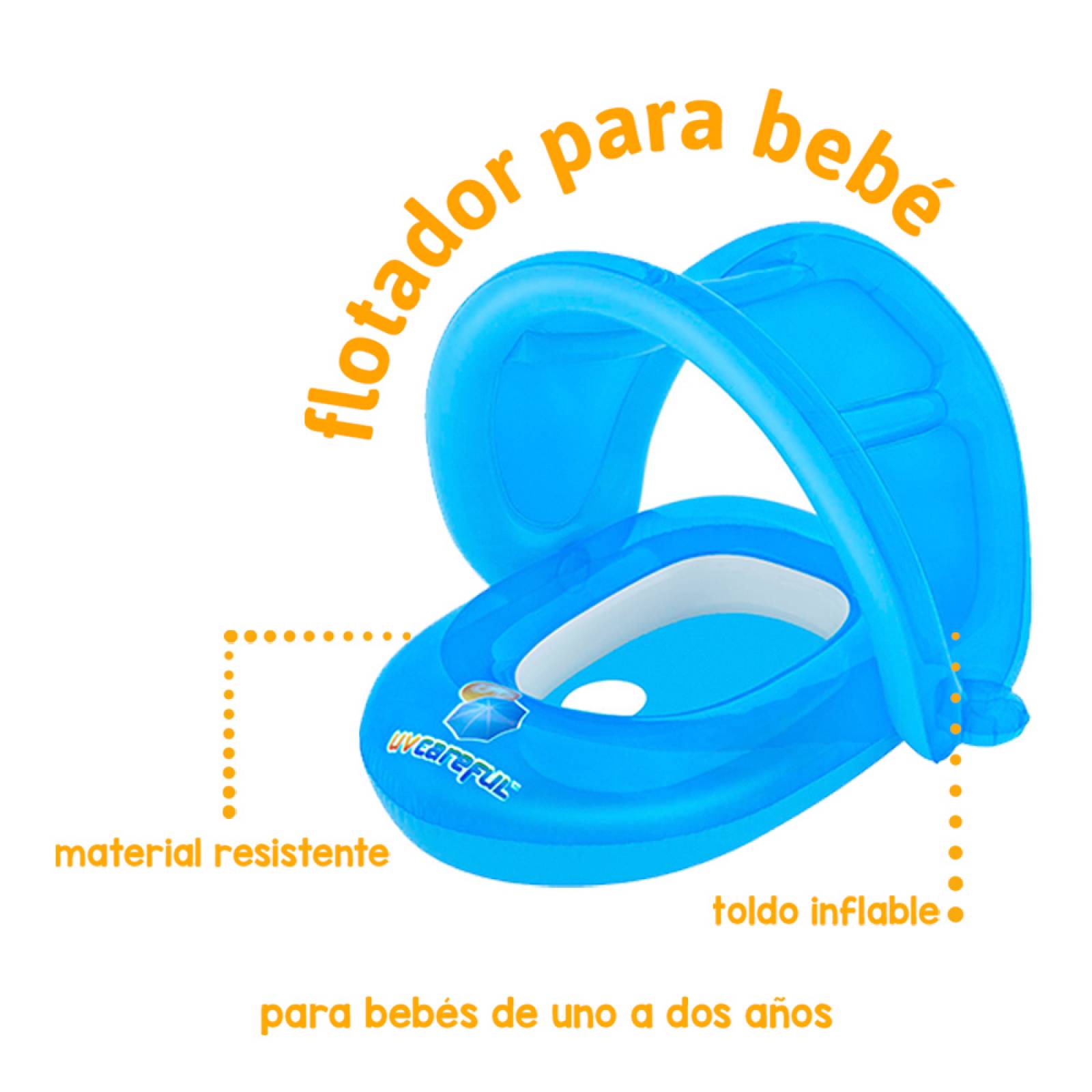 Silla Inflable Salvavidas Para Bebé De Color Con Techo