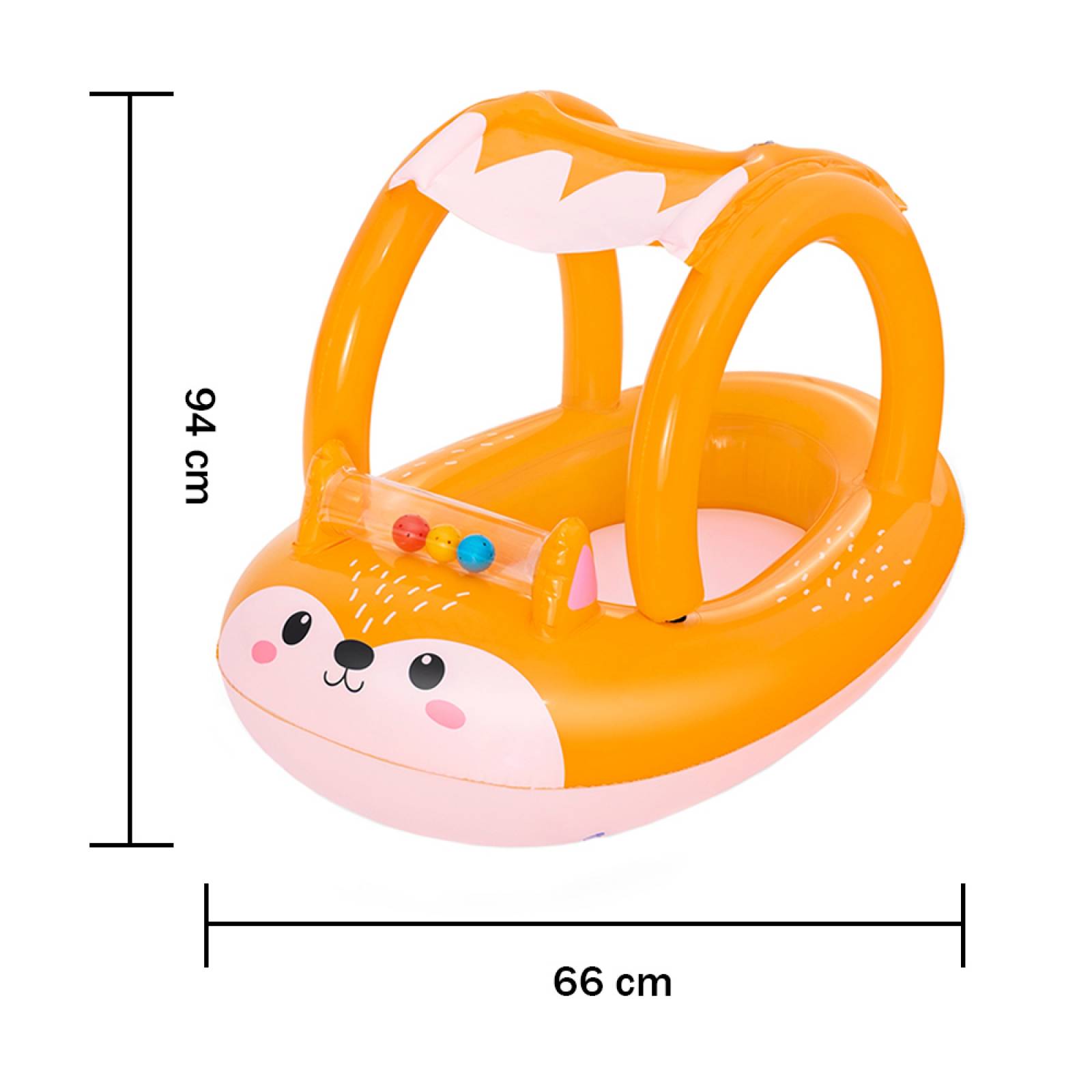 Salvavidas Inflable Infantil De Zorrito Con Techo Para Bebé