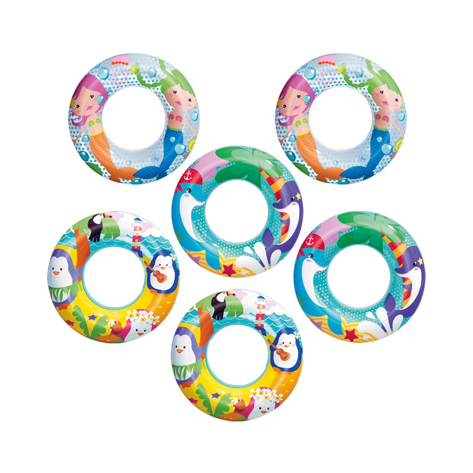 Salvavidas De Mayoreo Inflable Infantil De 51 Cm 6 Piezas