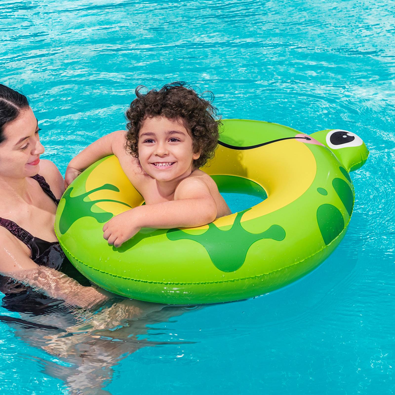 Salvavidas Inflable Dona Flotador Diseño Panda Y Rana 6 Pzas