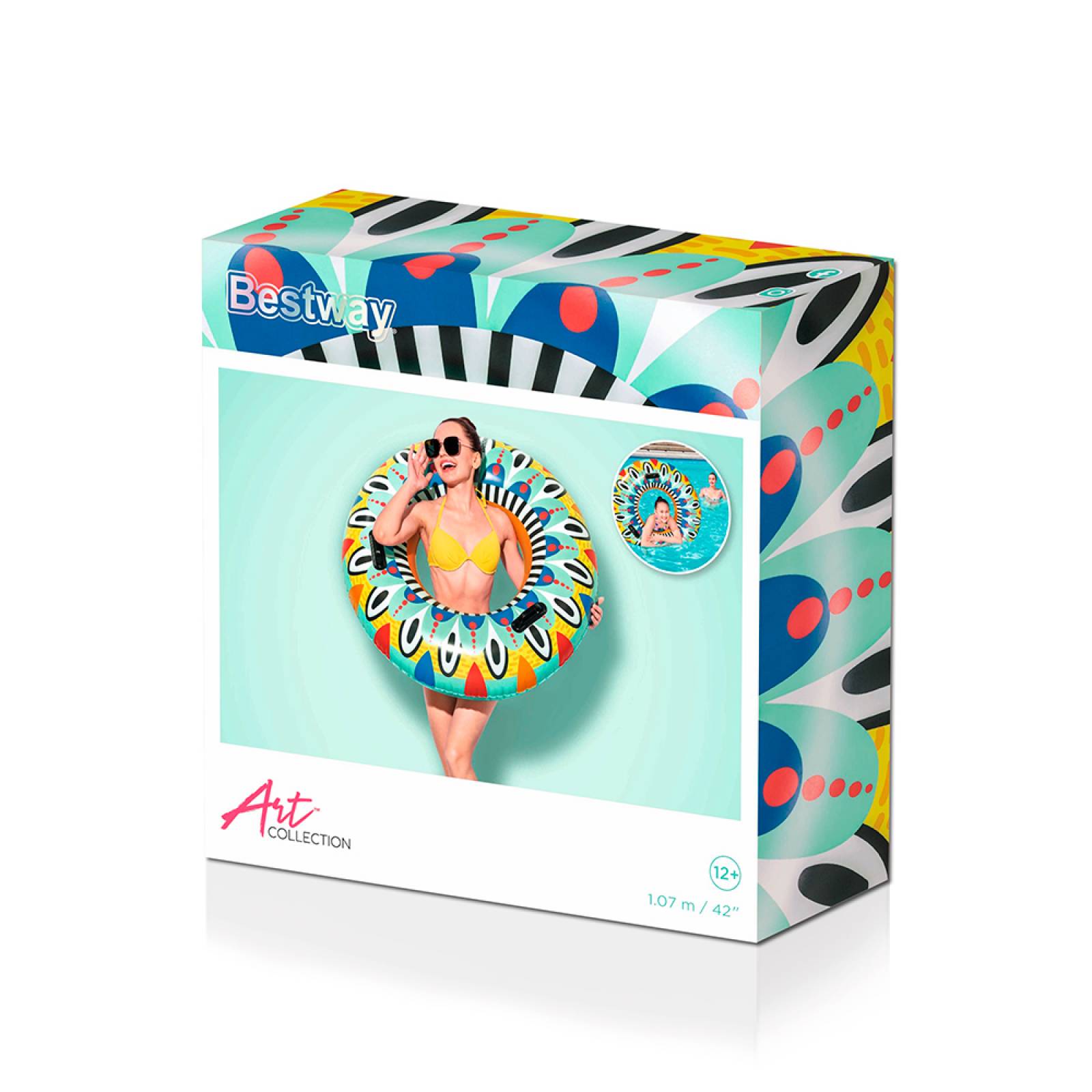 Dona Salvavidas Inflable Aro Flotador Tropical Grande 107 Cm