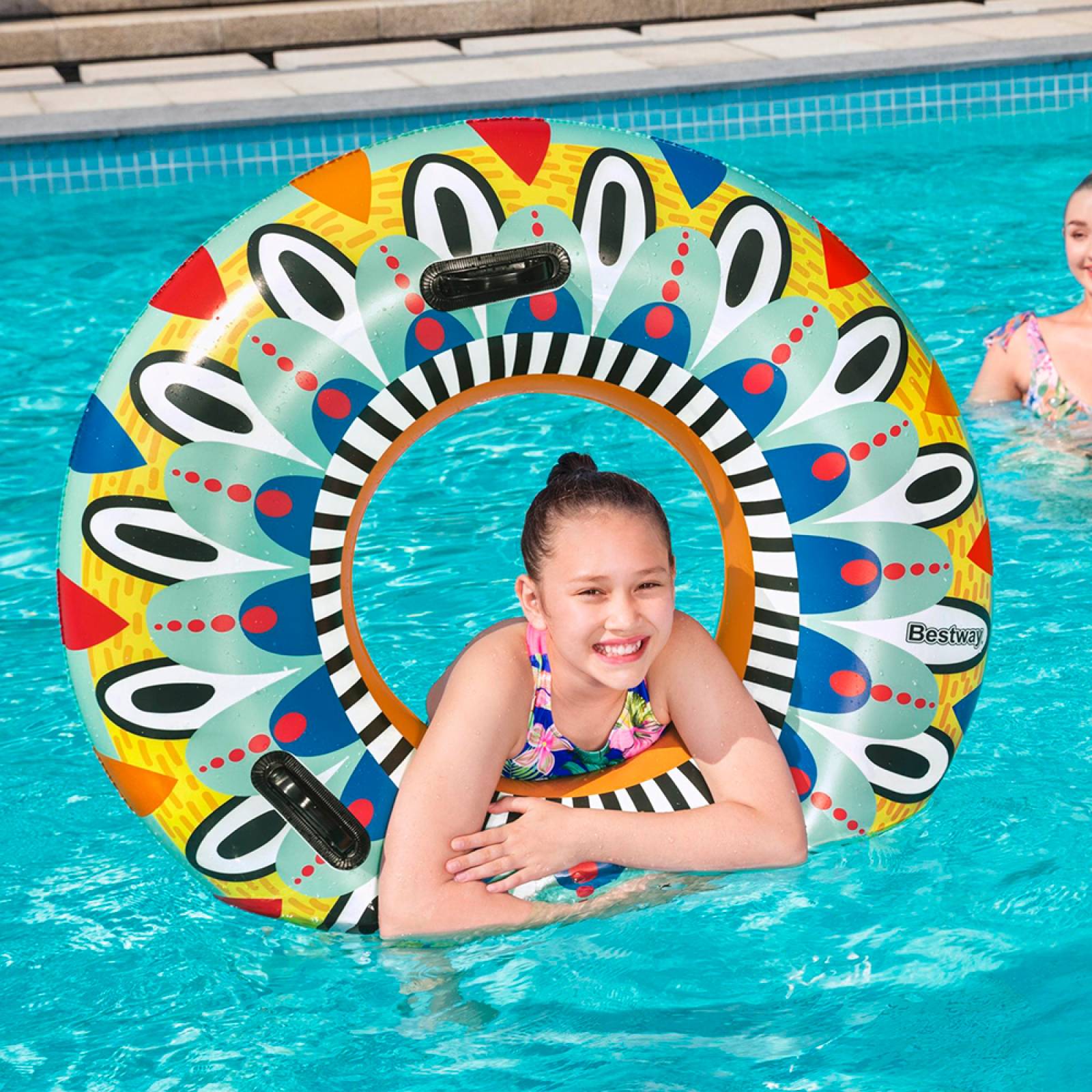 Dona Salvavidas Inflable Aro Flotador Tropical Grande 107 Cm