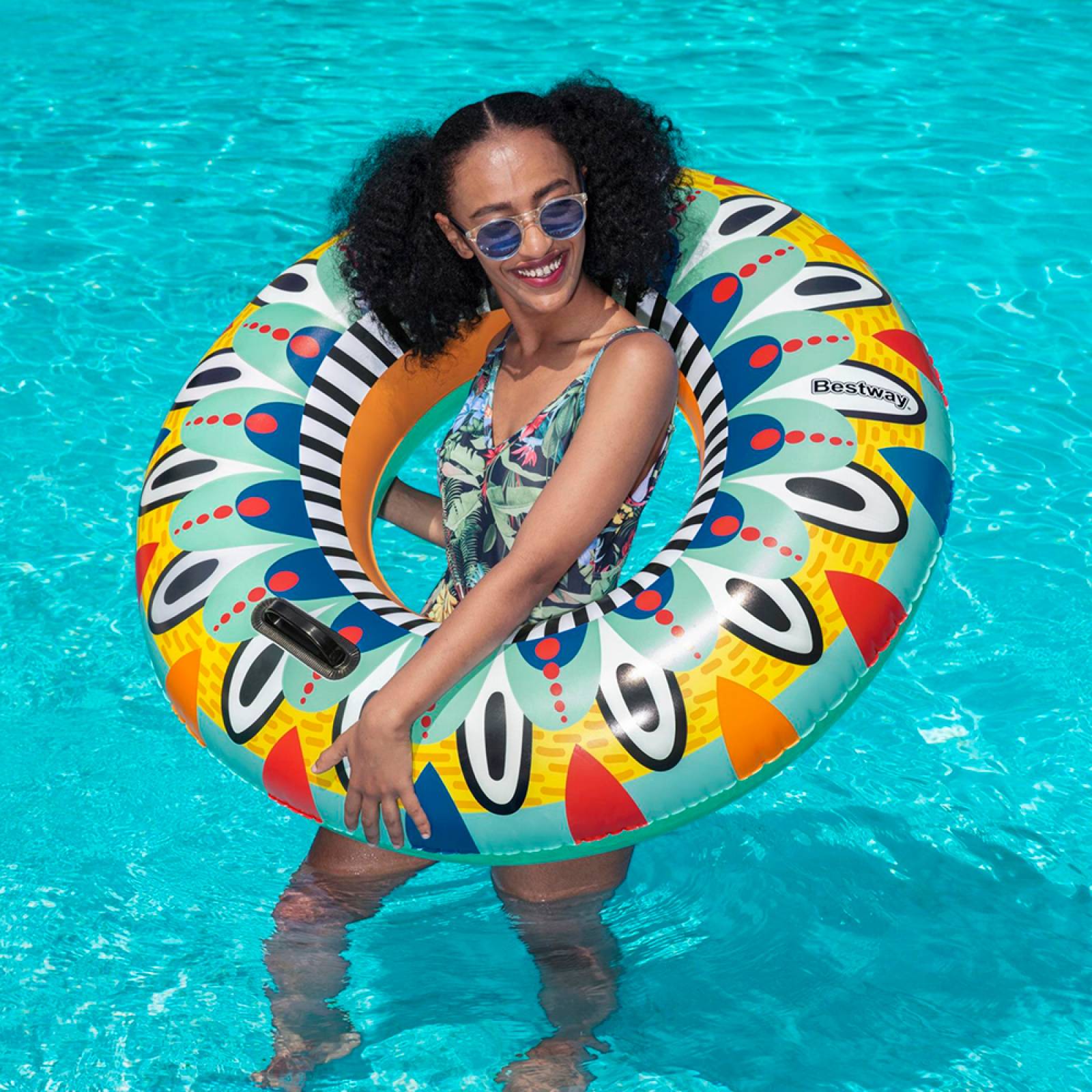 Dona Salvavidas Inflable Aro Flotador Tropical Grande 107 Cm