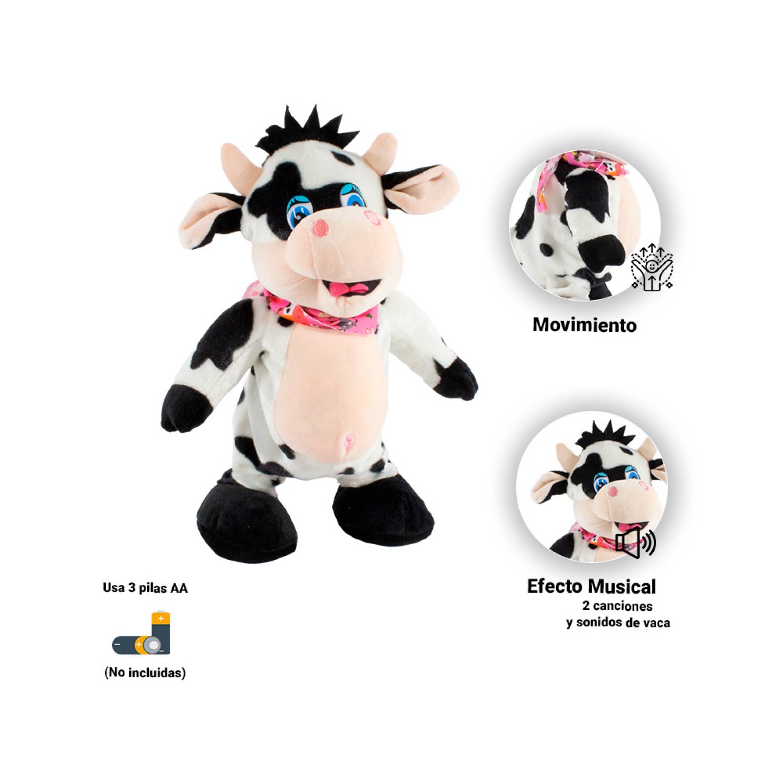 Vaca De Peluche Musical Con Movimiento Vaquita Bailarina