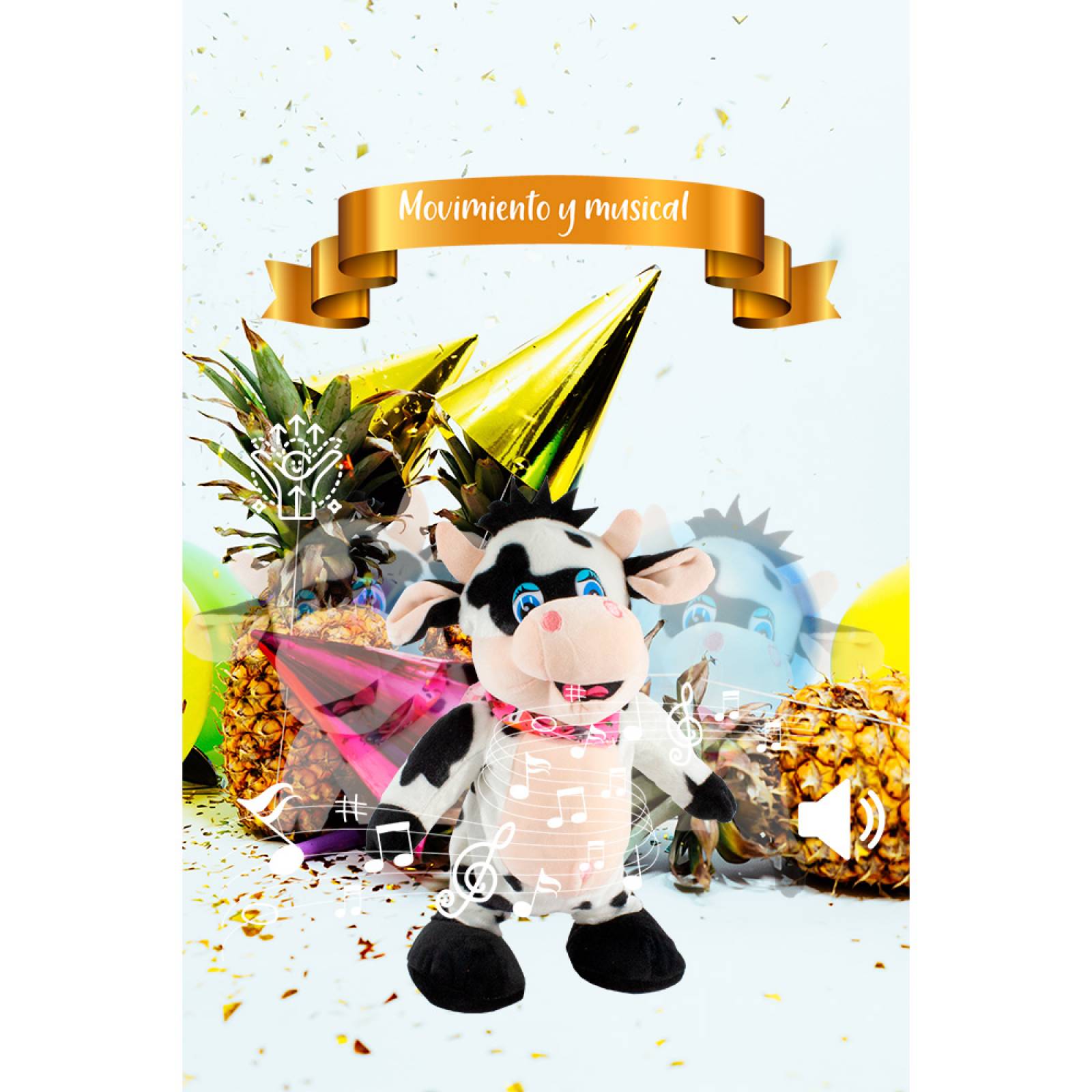 Vaca De Peluche Musical Con Movimiento Vaquita Bailarina