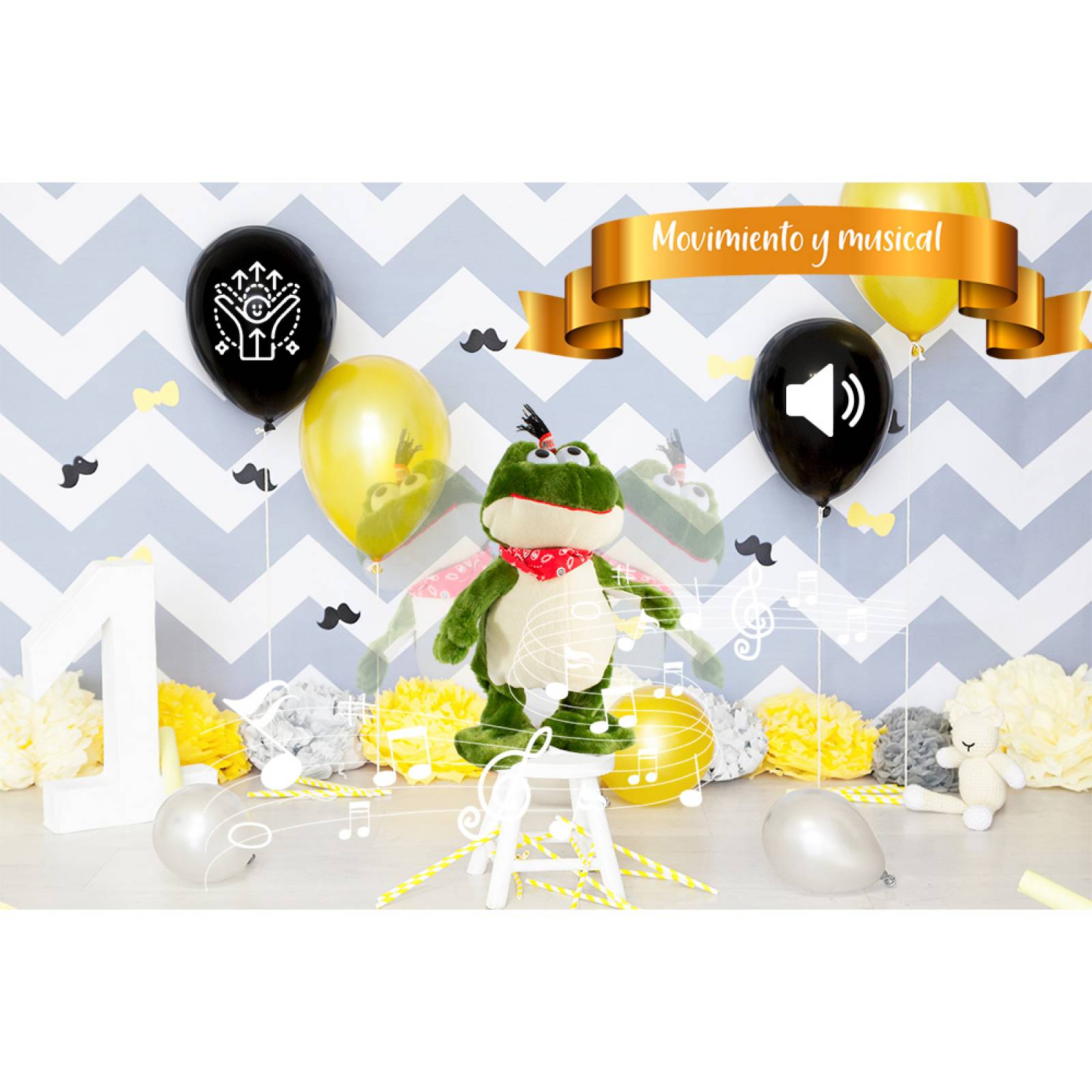 Rana Peluche Bailarina Musical Ranita Con Sonidos Movimiento