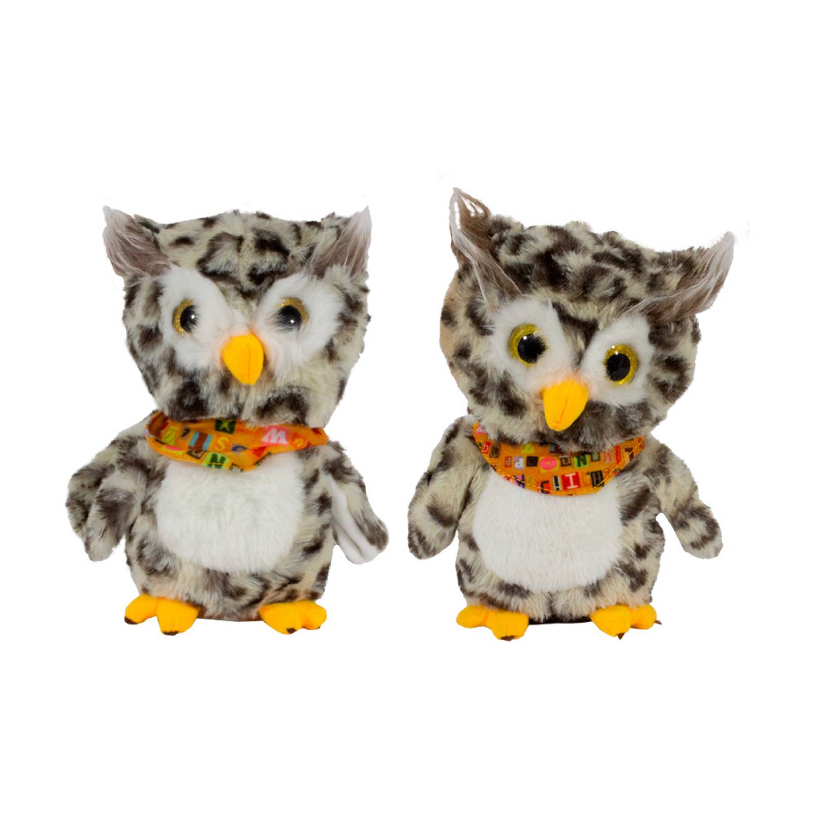 Búho De Peluche Musical Con Luces Imita Sonidos Grabador