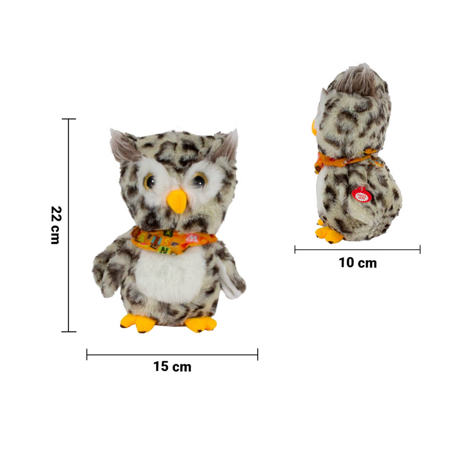 Búho De Peluche Musical Con Luces Imita Sonidos Grabador