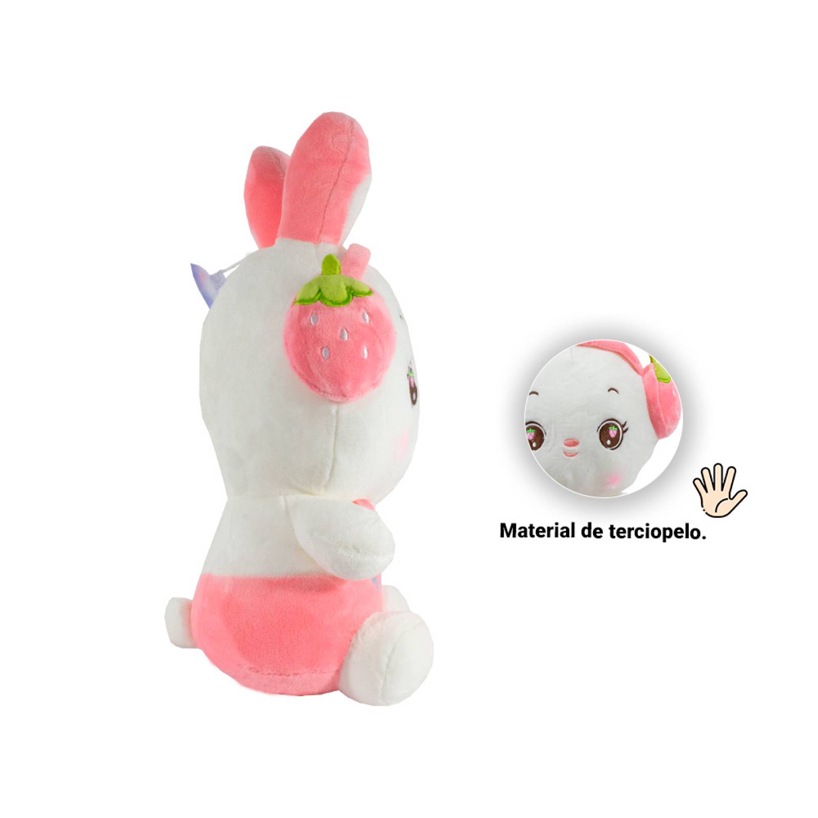 Conejo De Peluche Tierno Rosa Pequeño Felpa Ultra Suave