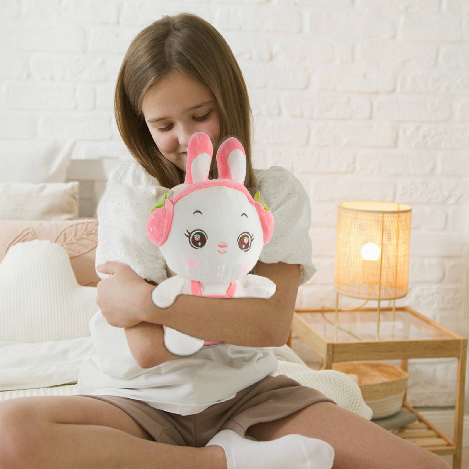 Conejo De Peluche Tierno Rosa Pequeño Felpa Ultra Suave