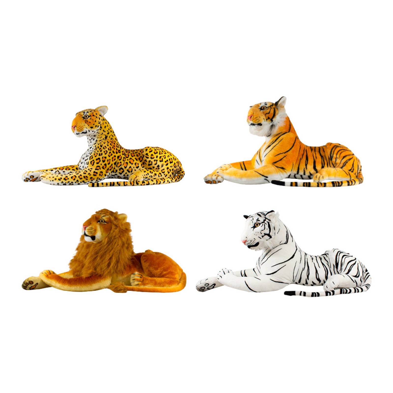 Felino Peluche Gigante Aspecto Real Leon Tigre Leopardo 1 Mt