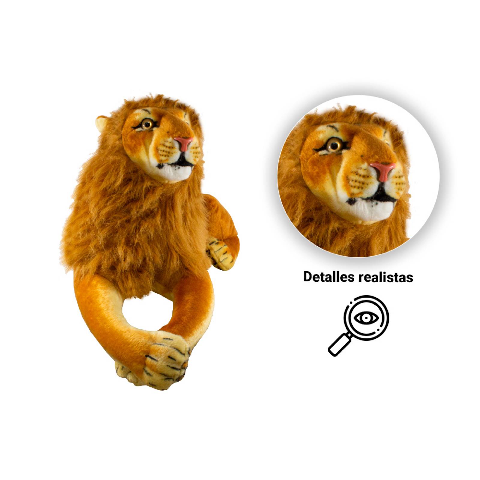 Felino Peluche Gigante Aspecto Real Leon Tigre Leopardo 1 Mt