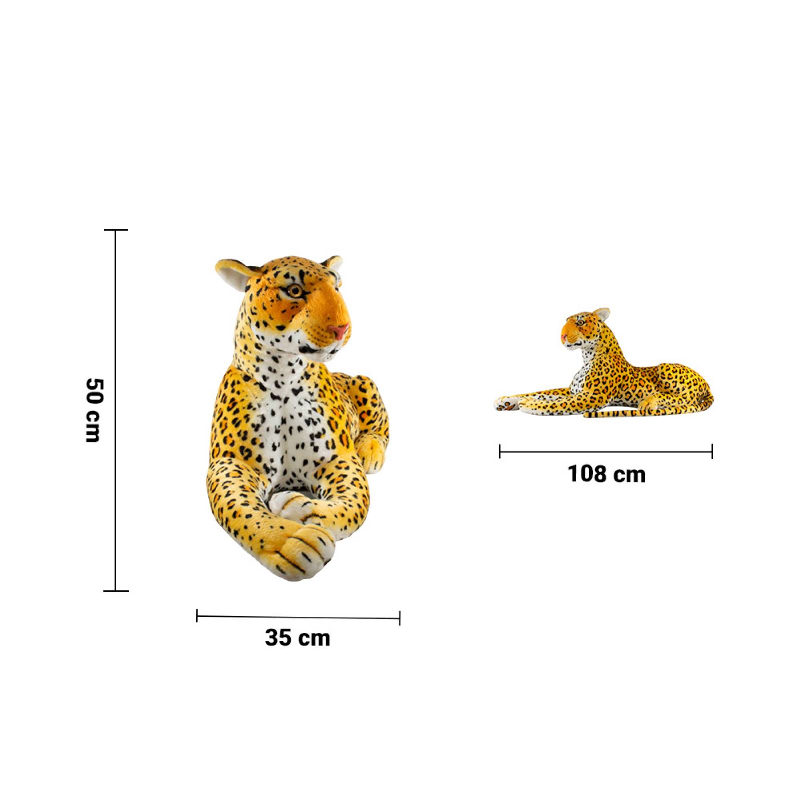 Felino Peluche Gigante Aspecto Real Leon Tigre Leopardo 1 Mt