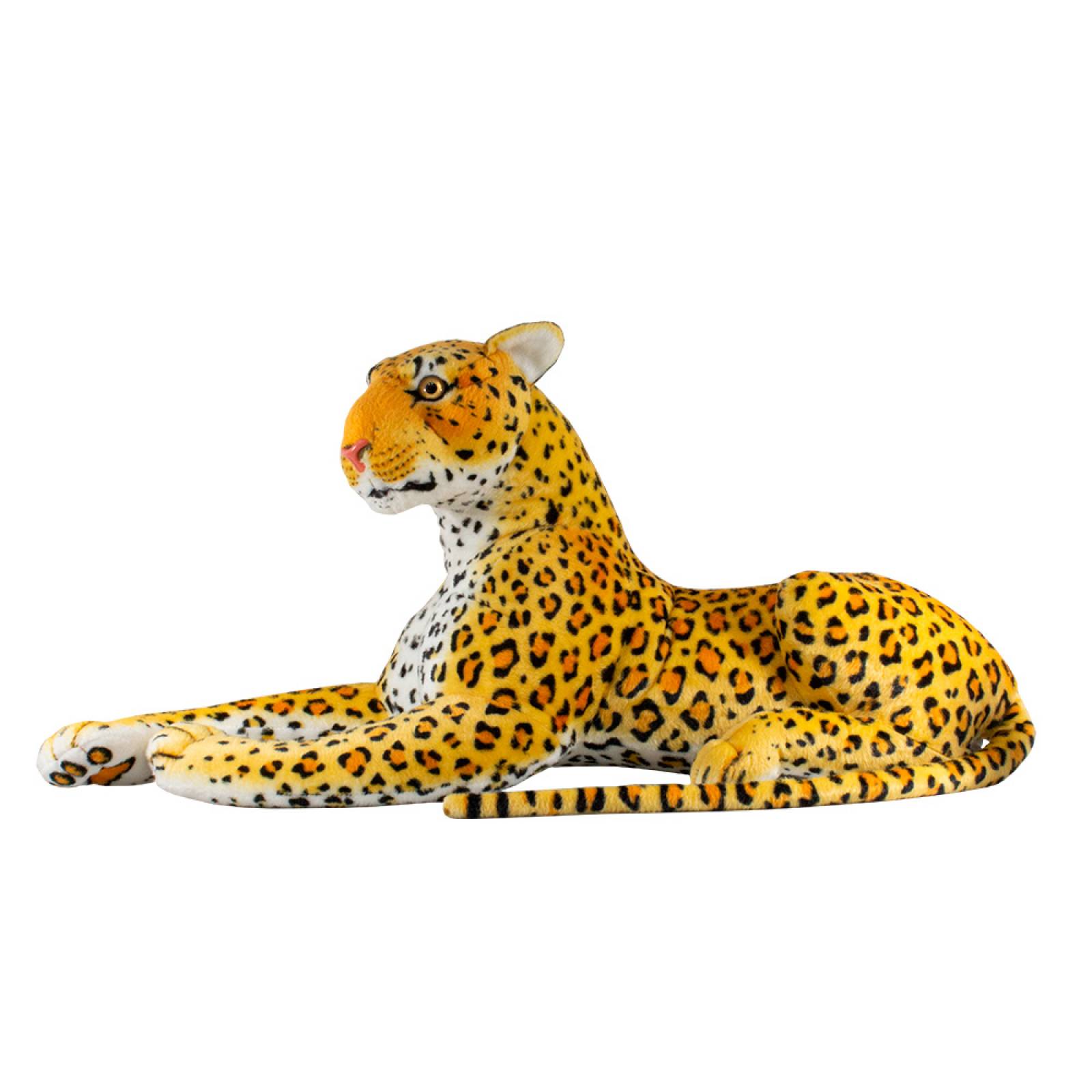 Felino Peluche Grande Aspecto Real Leon Tigre Leopardo 85 Cm