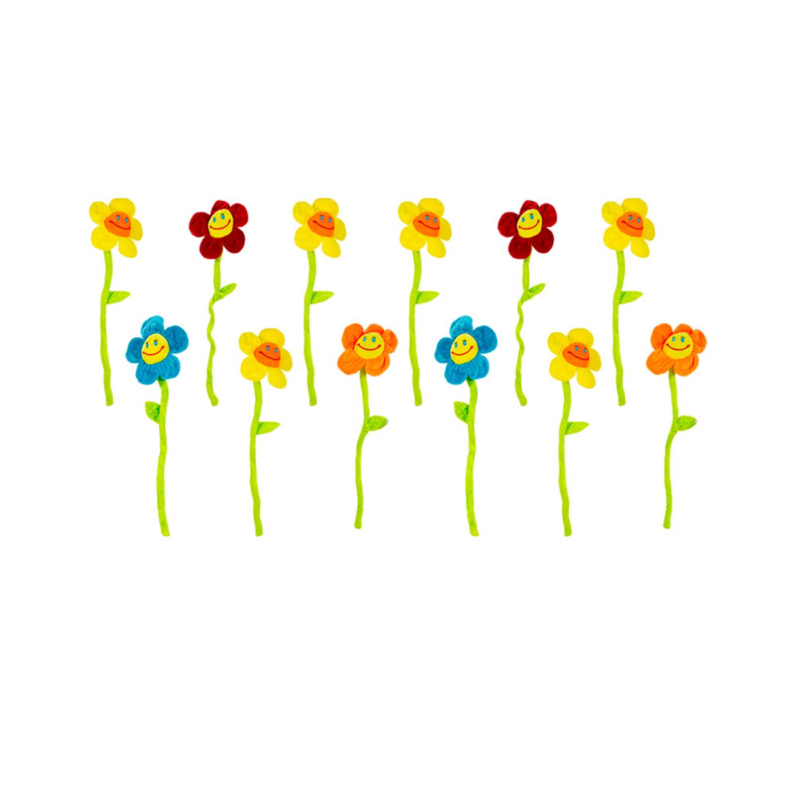 Ramo De Flores De Peluche Con Tallo Flexible 6 Piezas