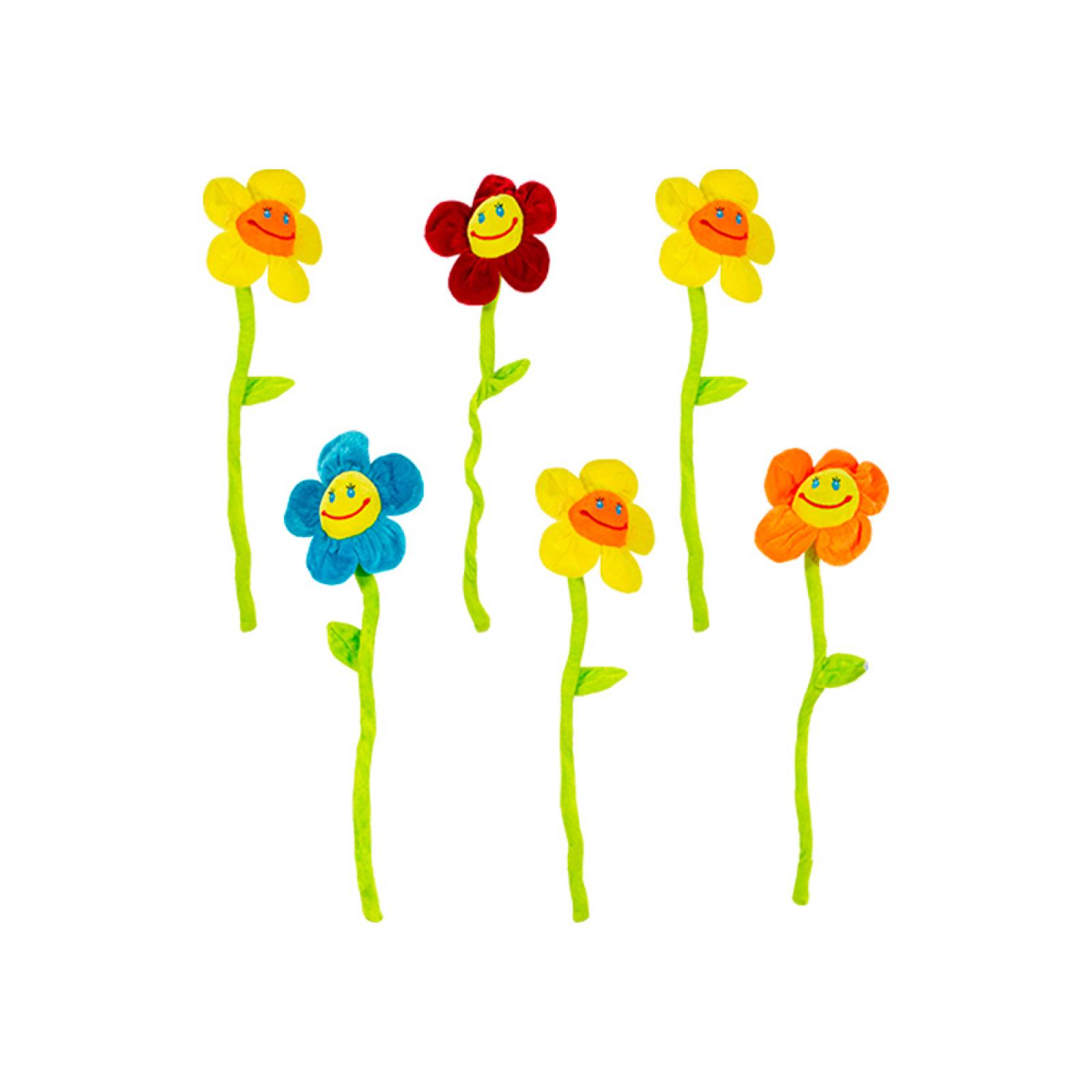 Ramo De Flores De Peluche Con Tallo Flexible 6 Piezas