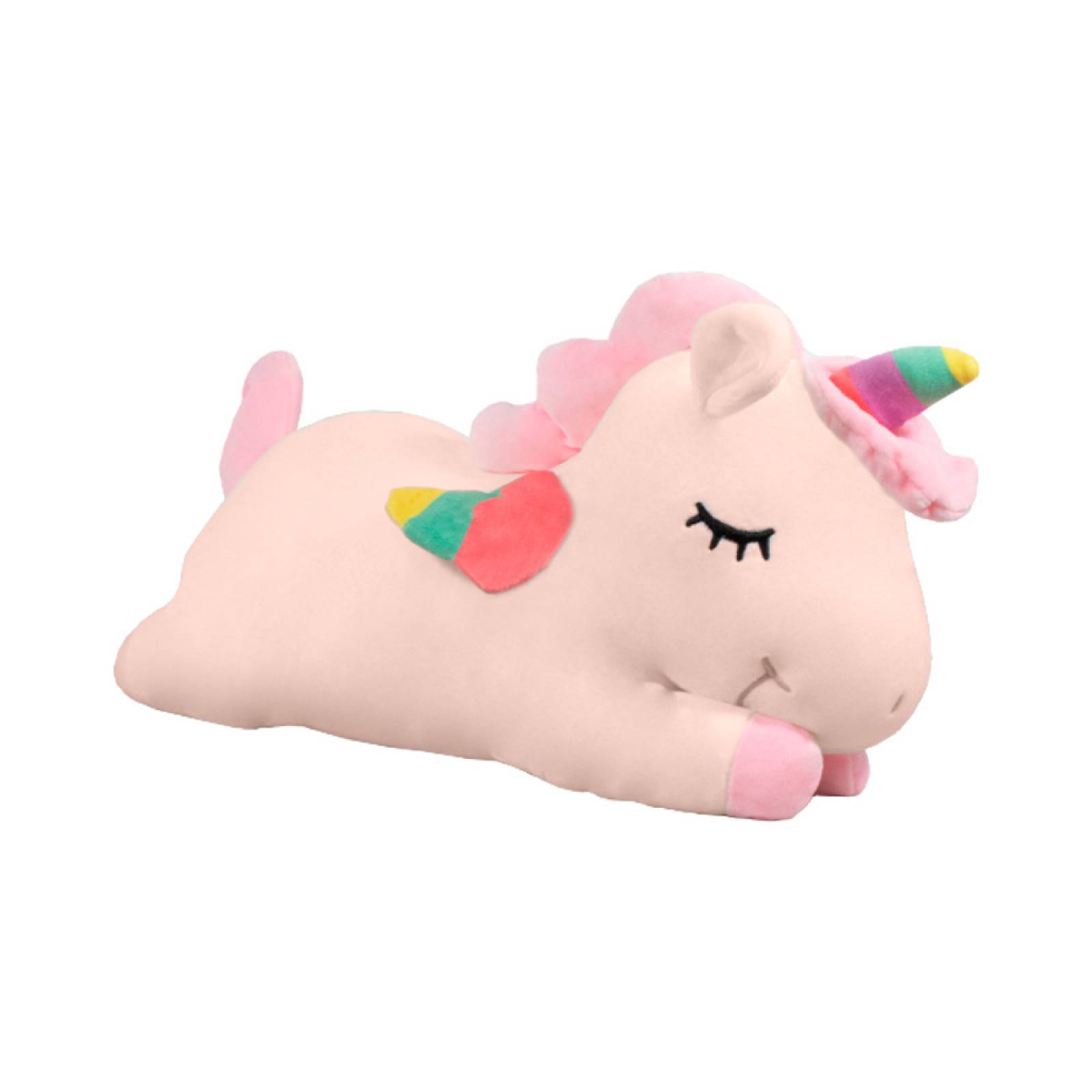 Unicornio De Peluche Acostado Con Alas Arcoiris Chico 30 Cm