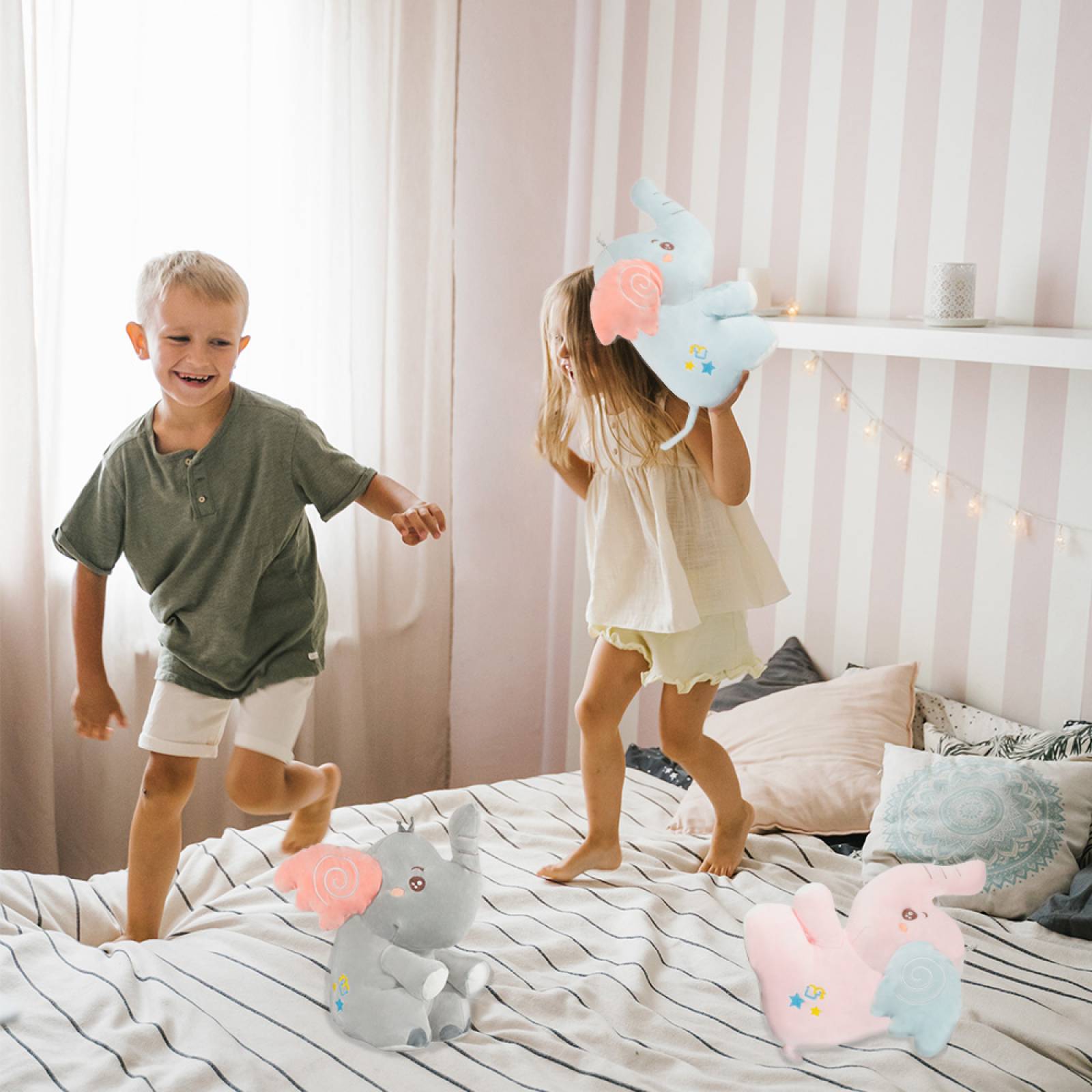 Elefante De Peluche Kawaii Grande Ultra Suave y Esponjoso