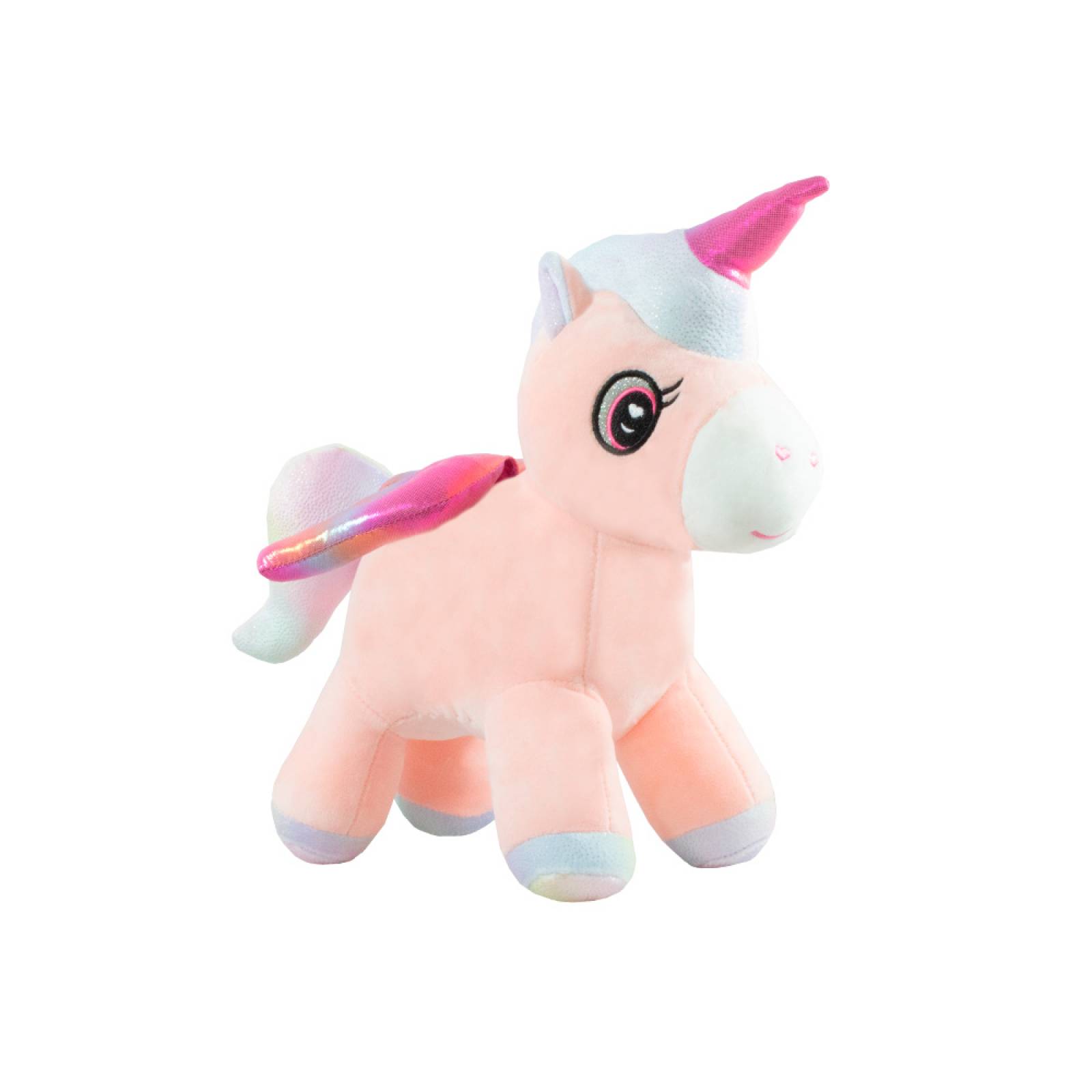 Unicornio De Peluche Suave Con Alas Brillantes Rosas