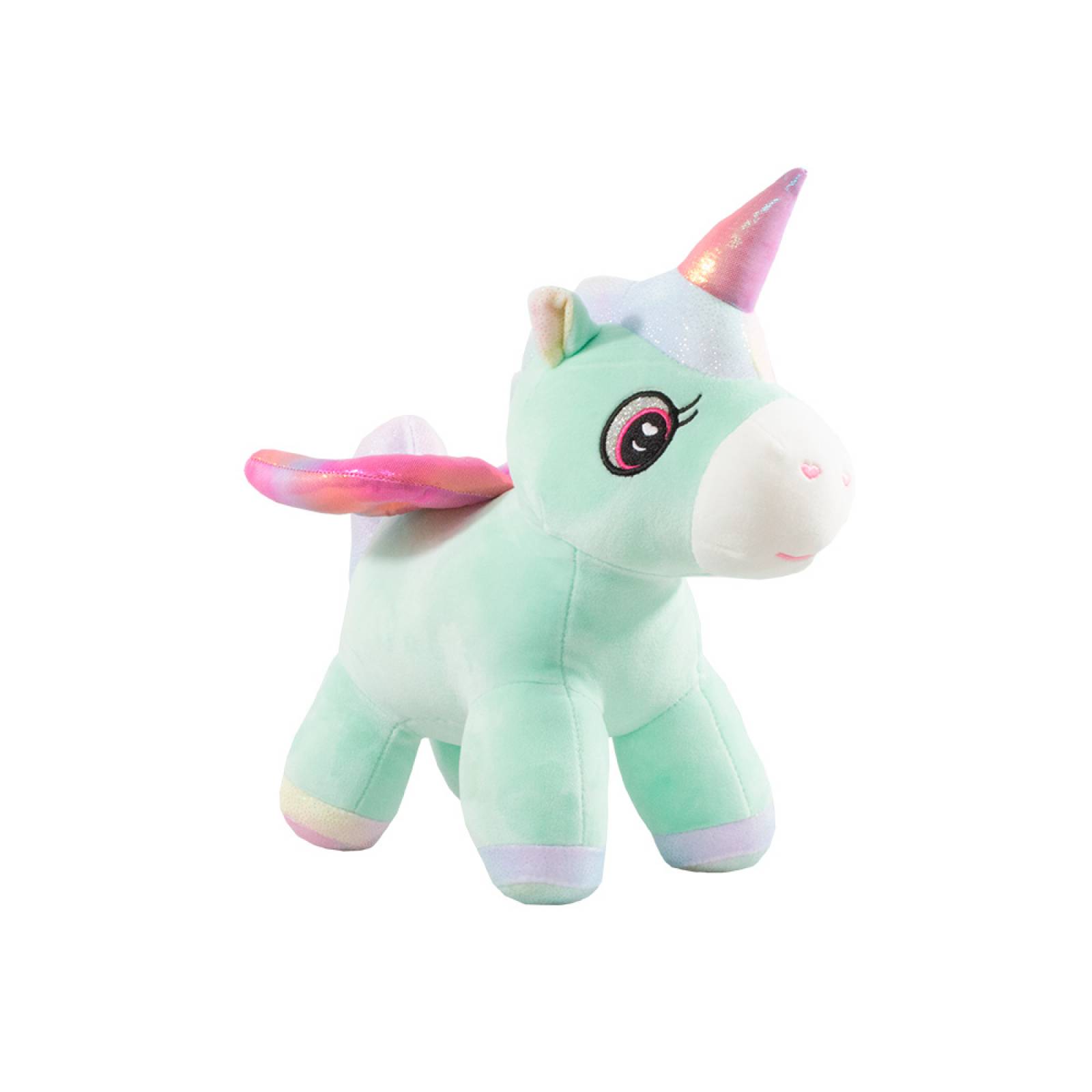 Unicornio De Peluche Suave Con Alas Brillantes Rosas