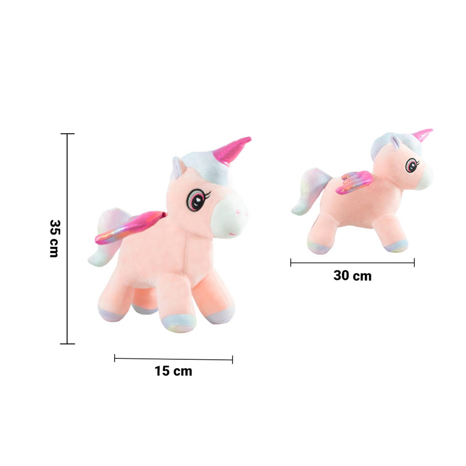 Unicornio De Peluche Suave Con Alas Brillantes Rosas