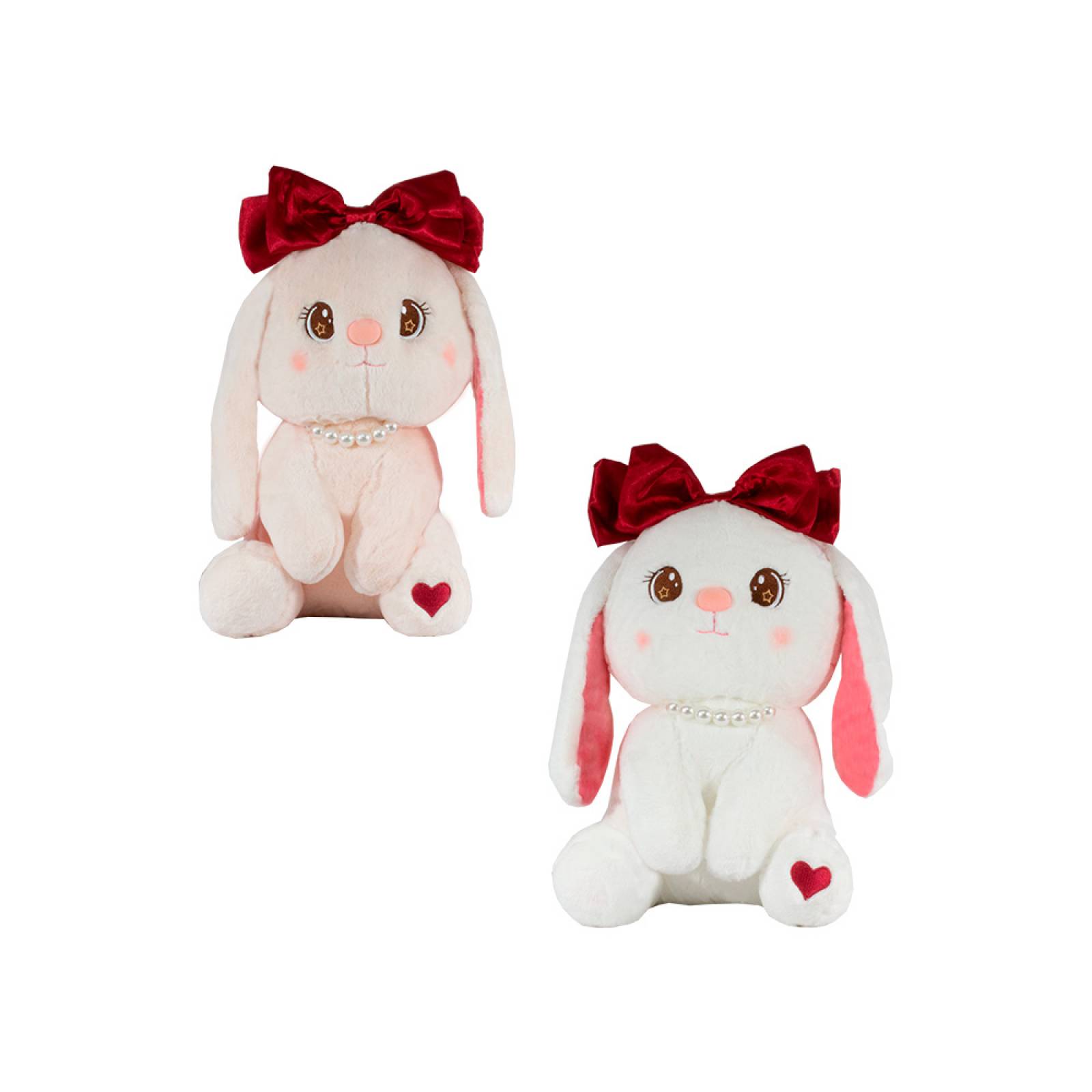 Conejo De Peluche Grande Conejito Kawaii Bunny Con Moño