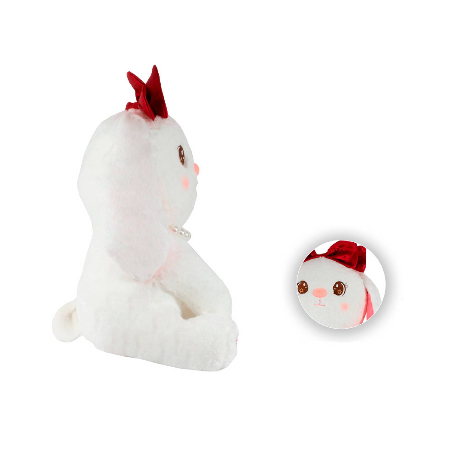 Conejo De Peluche Grande Conejito Kawaii Bunny Con Moño