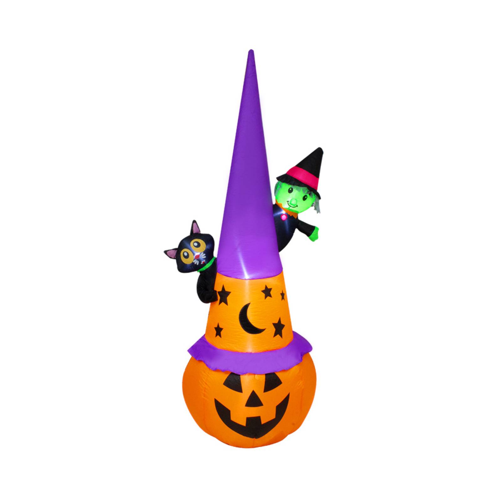 Inflable De Halloween Calabaza Bruja Luz Decorativoexterior