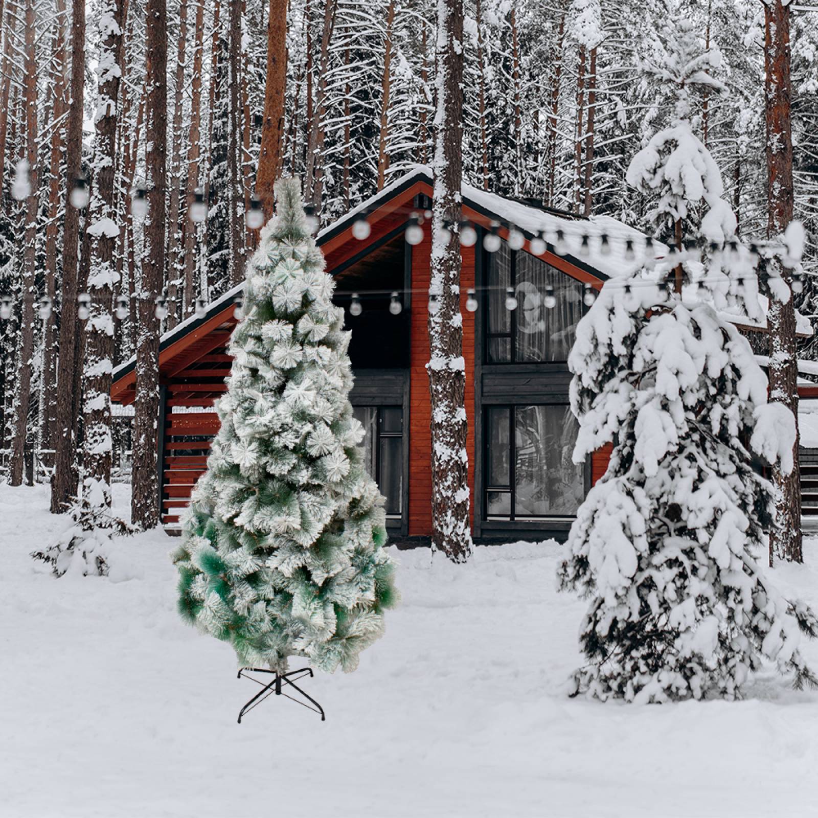 Arbol Pino De Navidad 240 Cm Verde Nevado Árbol Artificial