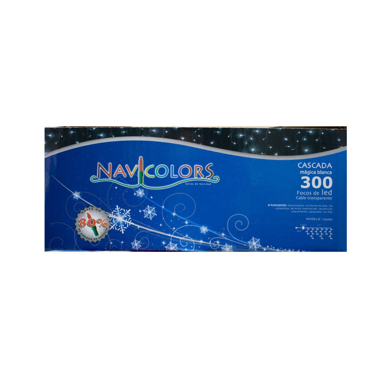 Serie Cascada Luz Blanca 300 Led 8 Funciones 6 Metros