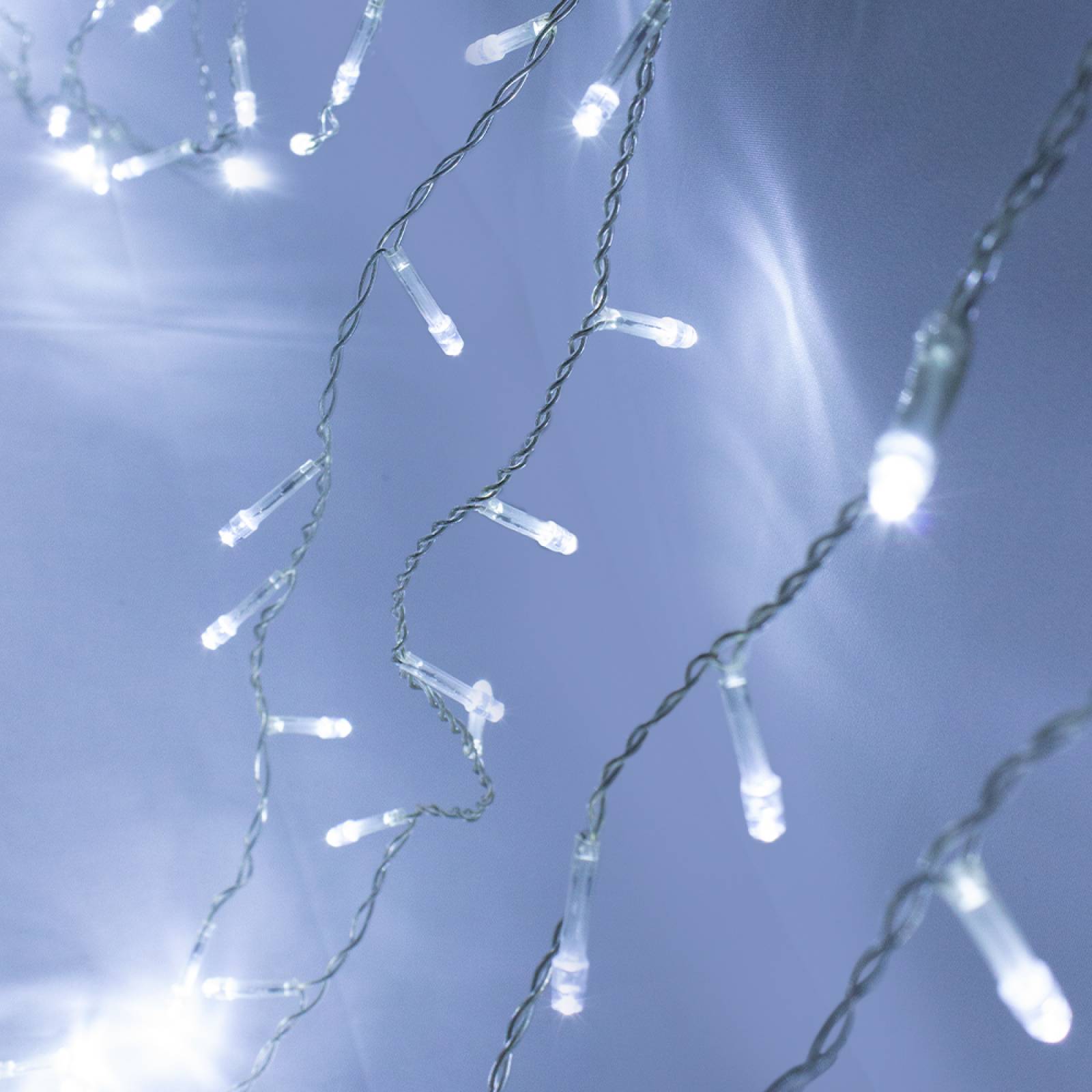 Serie Cascada Luz Blanca 300 Led 8 Funciones 6 Metros