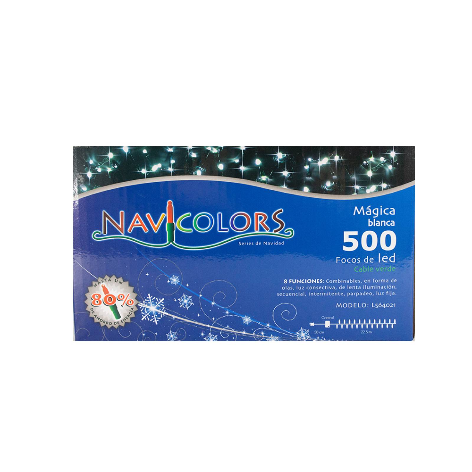 Serie De Luces Blanca Navideña 500 Luz Led 8 Funciones 23 Mt