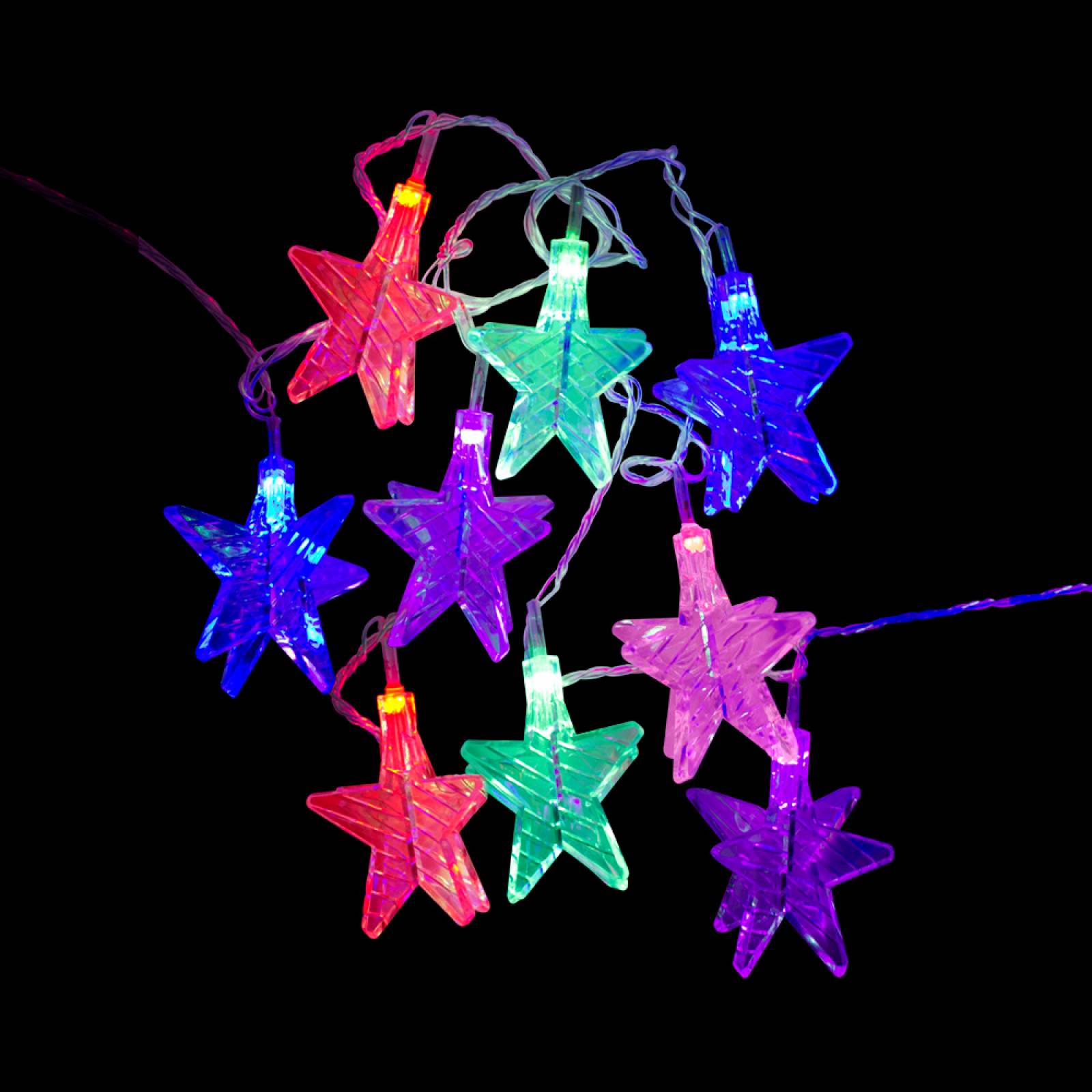 Serie De Estrellas Luz Multicolor 20 Led 8 Funciones 3 Mts